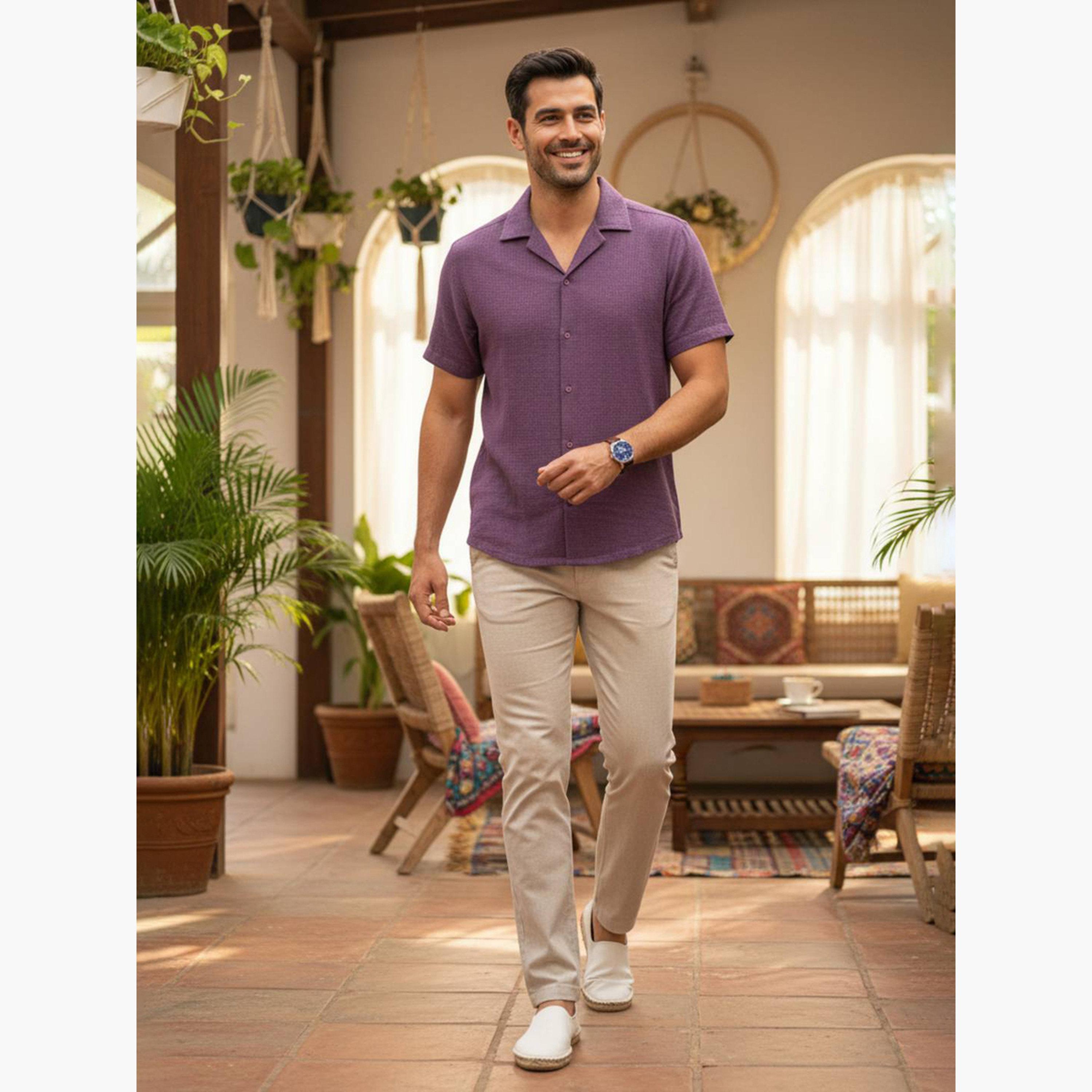 قميص قطن بقصة عادية للرجال-men-clothing-shirts-image-2