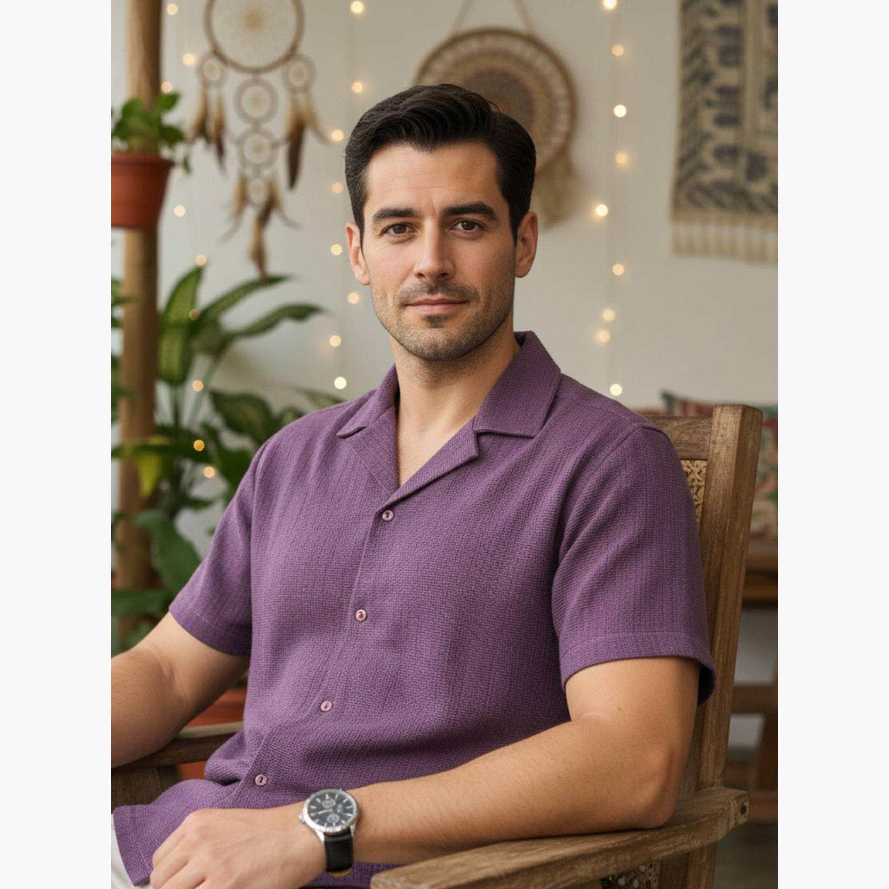 قميص قطن بقصة عادية للرجال-men-clothing-shirts-image-6