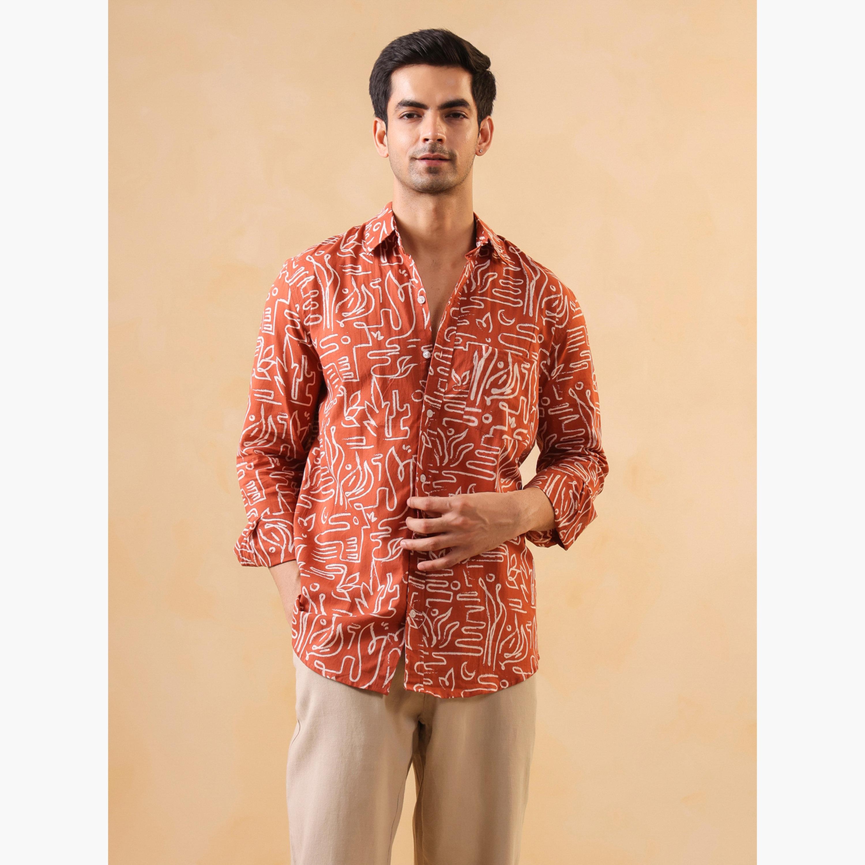 قميص قطن بقصة عادية للرجال-men-clothing-shirts-image-1