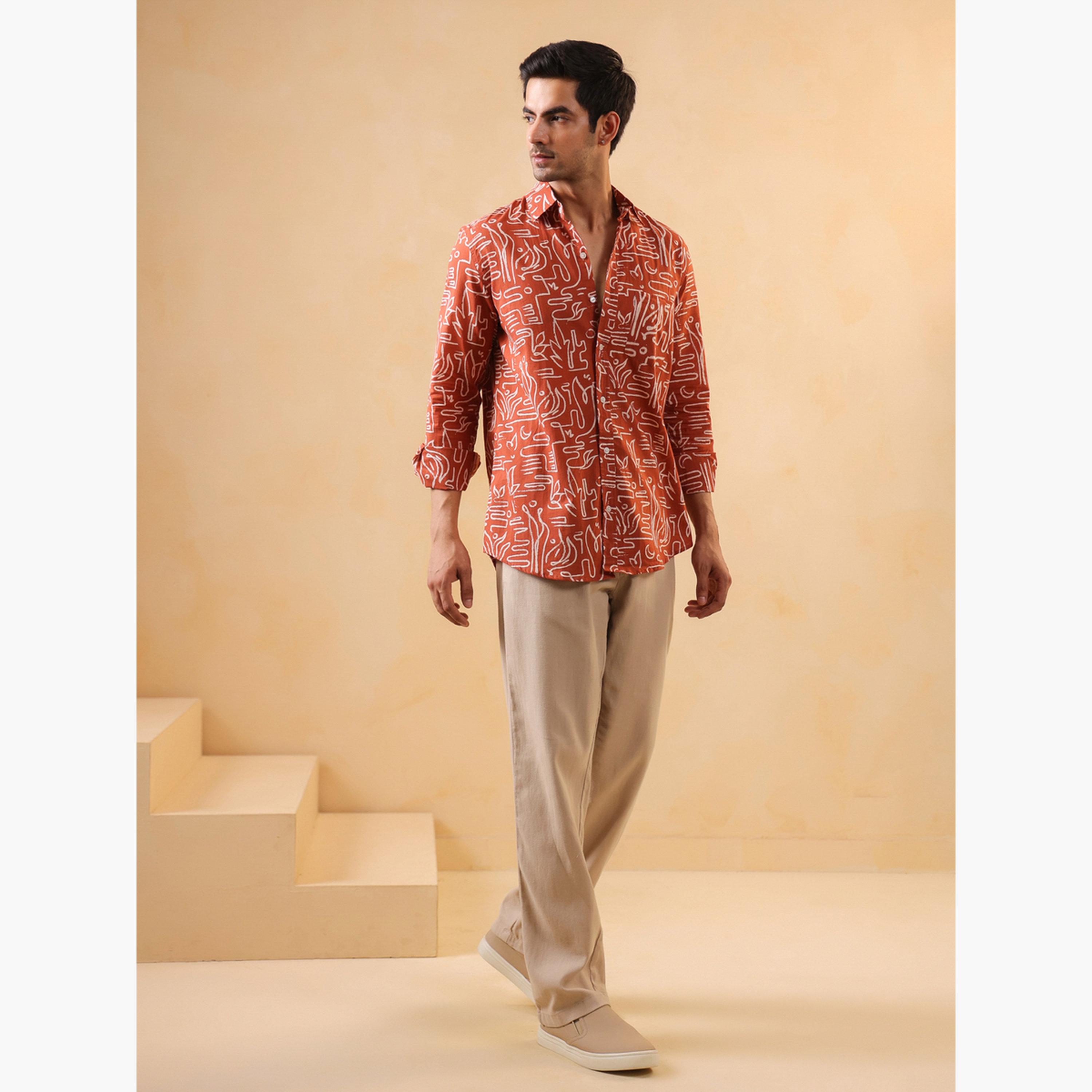 قميص قطن بقصة عادية للرجال-men-clothing-shirts-image-2