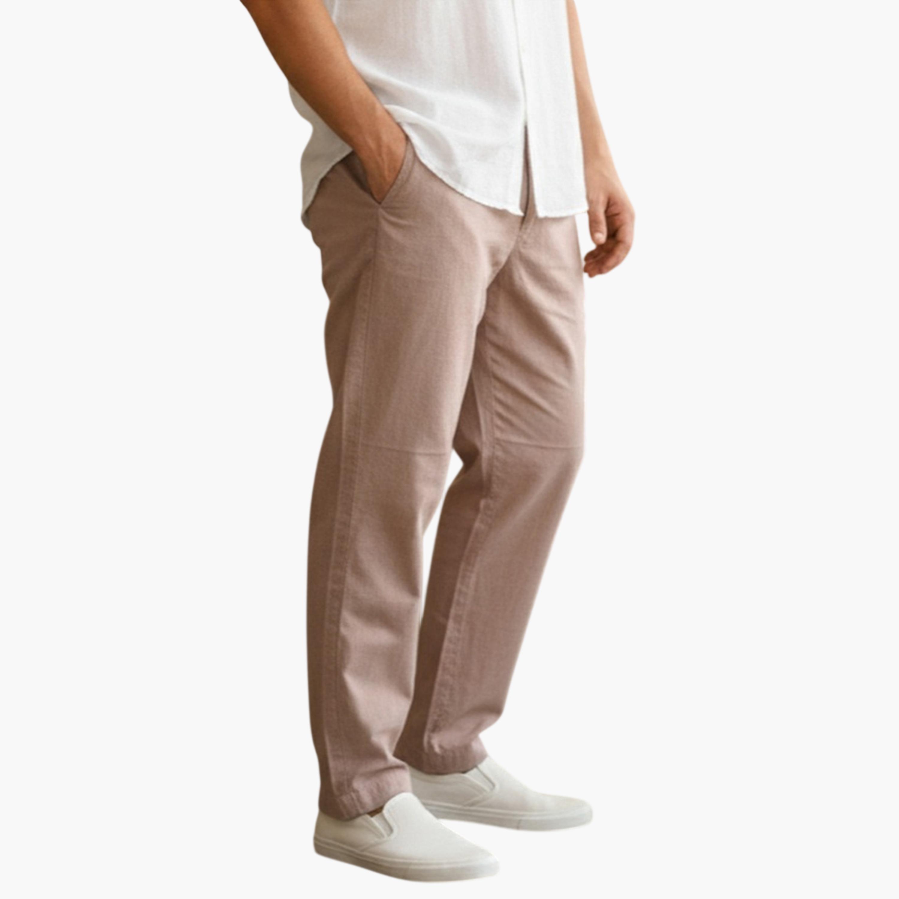 TRULOOM & X Styli Men Lilac Regular Fit Cotton Flex Trousers-men-clothing-bottoms-trousersandchinos-trousers-image-1