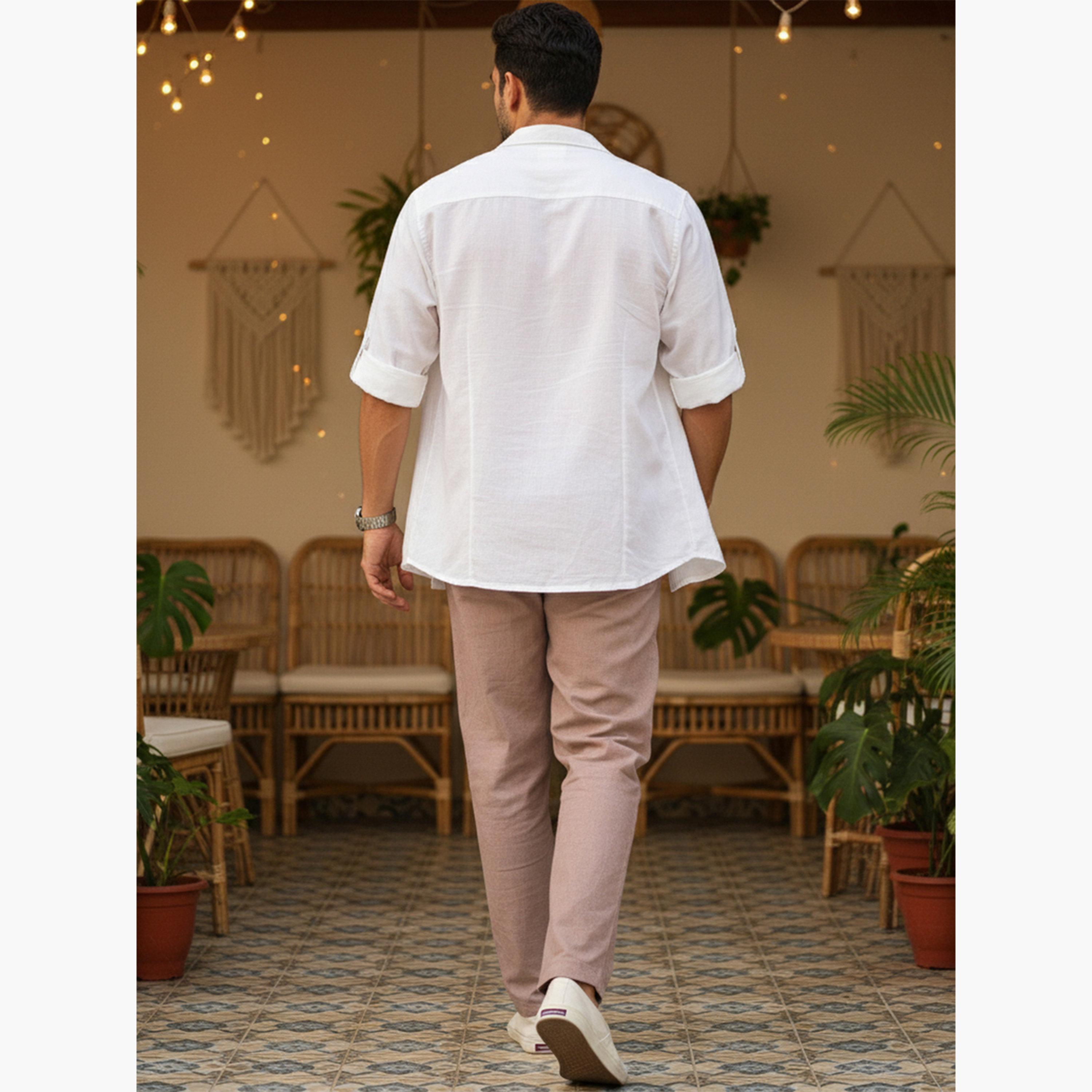 TRULOOM & X Styli Men Lilac Regular Fit Cotton Flex Trousers-men-clothing-bottoms-trousersandchinos-trousers-image-3
