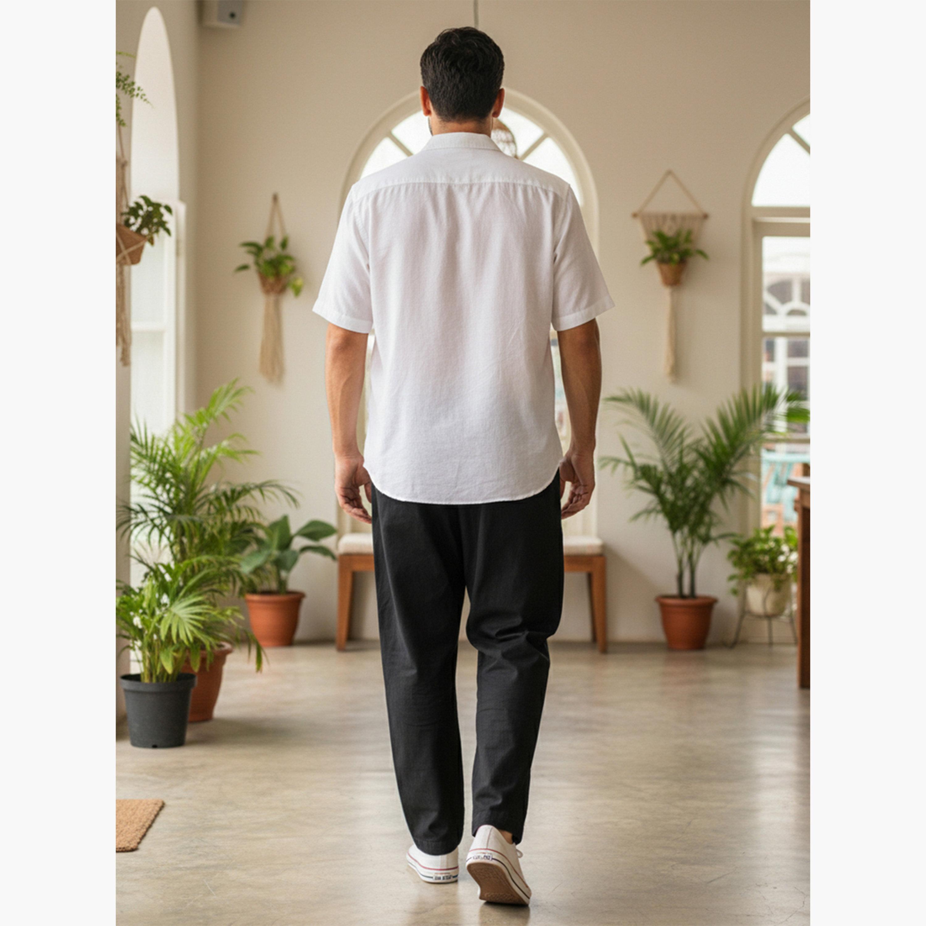 بنطال قطن بقصة عادية للرجال-men-clothing-bottoms-trousersandchinos-trousers-image-3