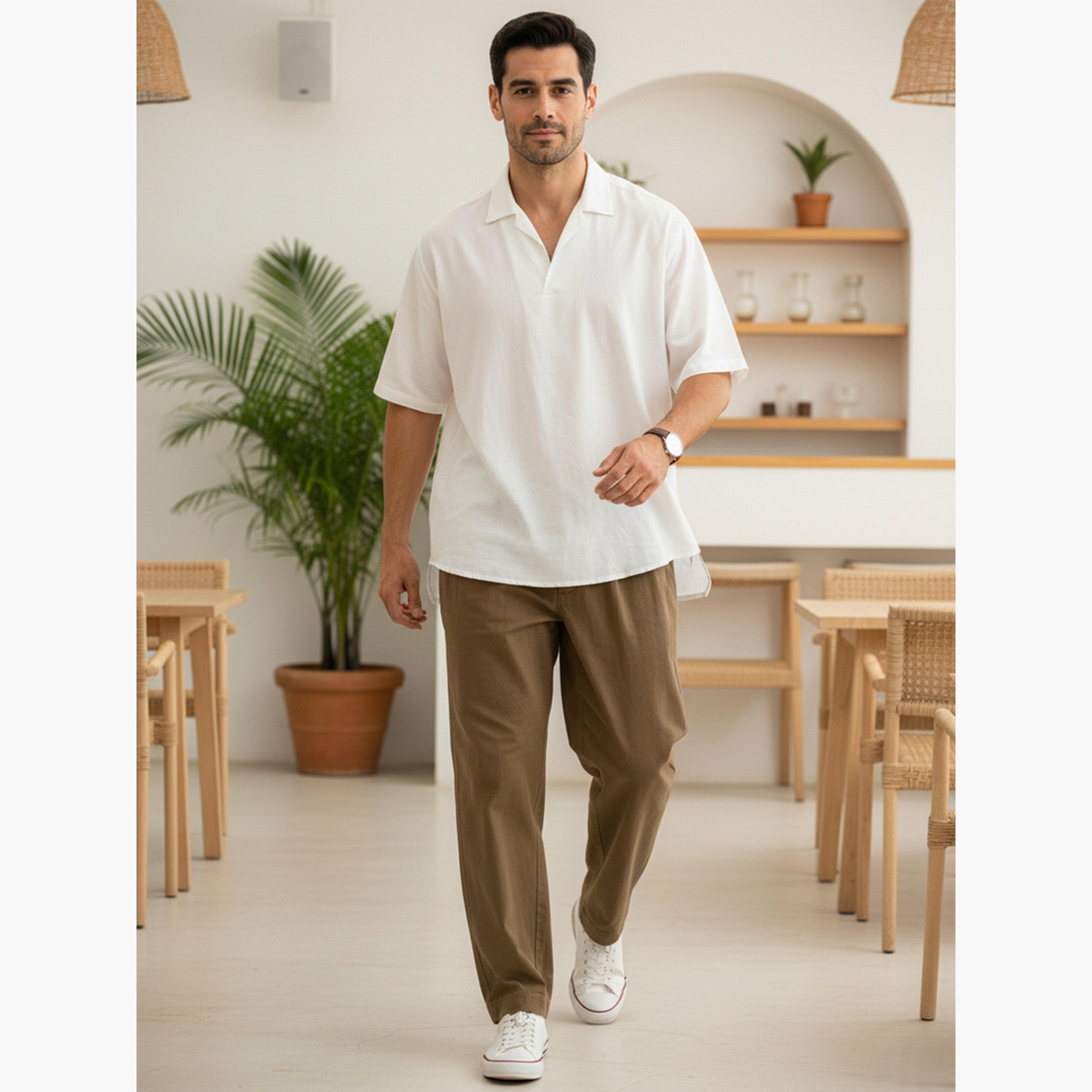 TRULOOM & X Styli Men Olive Regular Fit Cotton Flex Trousers-men-clothing-bottoms-trousersandchinos-trousers-image-5