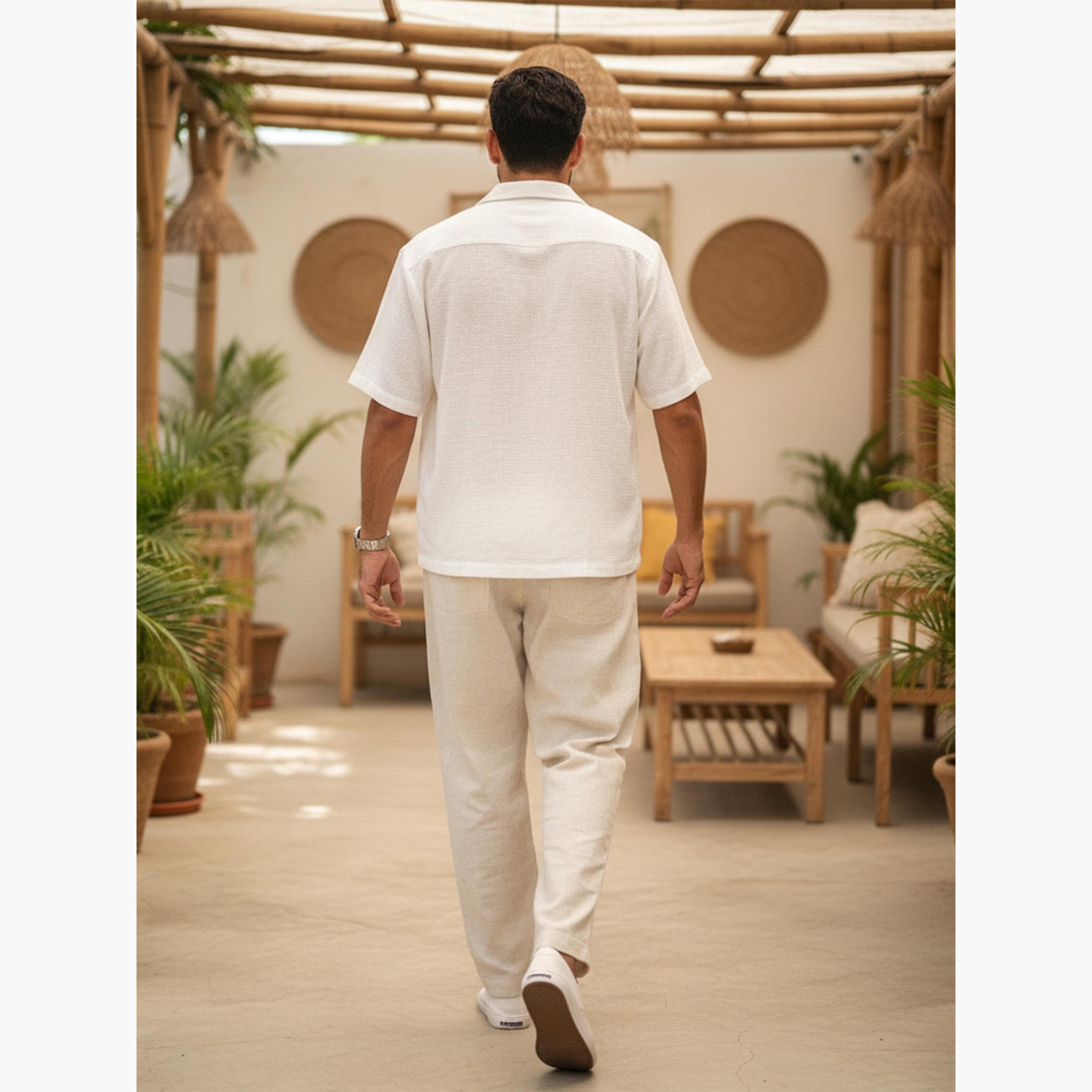 بنطال قطن بقصة عادية للرجال-men-clothing-bottoms-trousersandchinos-trousers-image-3