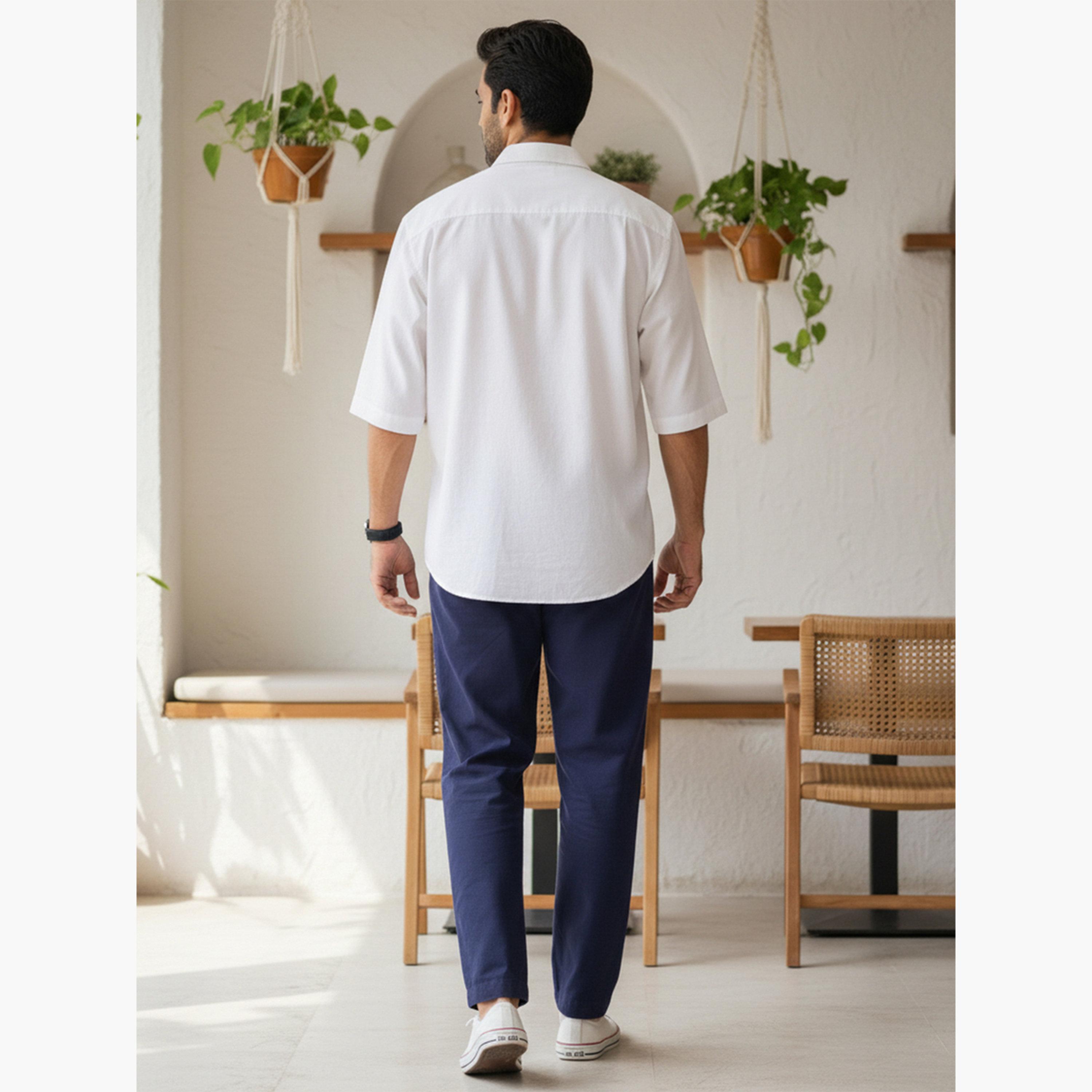 بنطال قطن بقصة عادية للرجال-men-clothing-bottoms-trousersandchinos-trousers-image-3