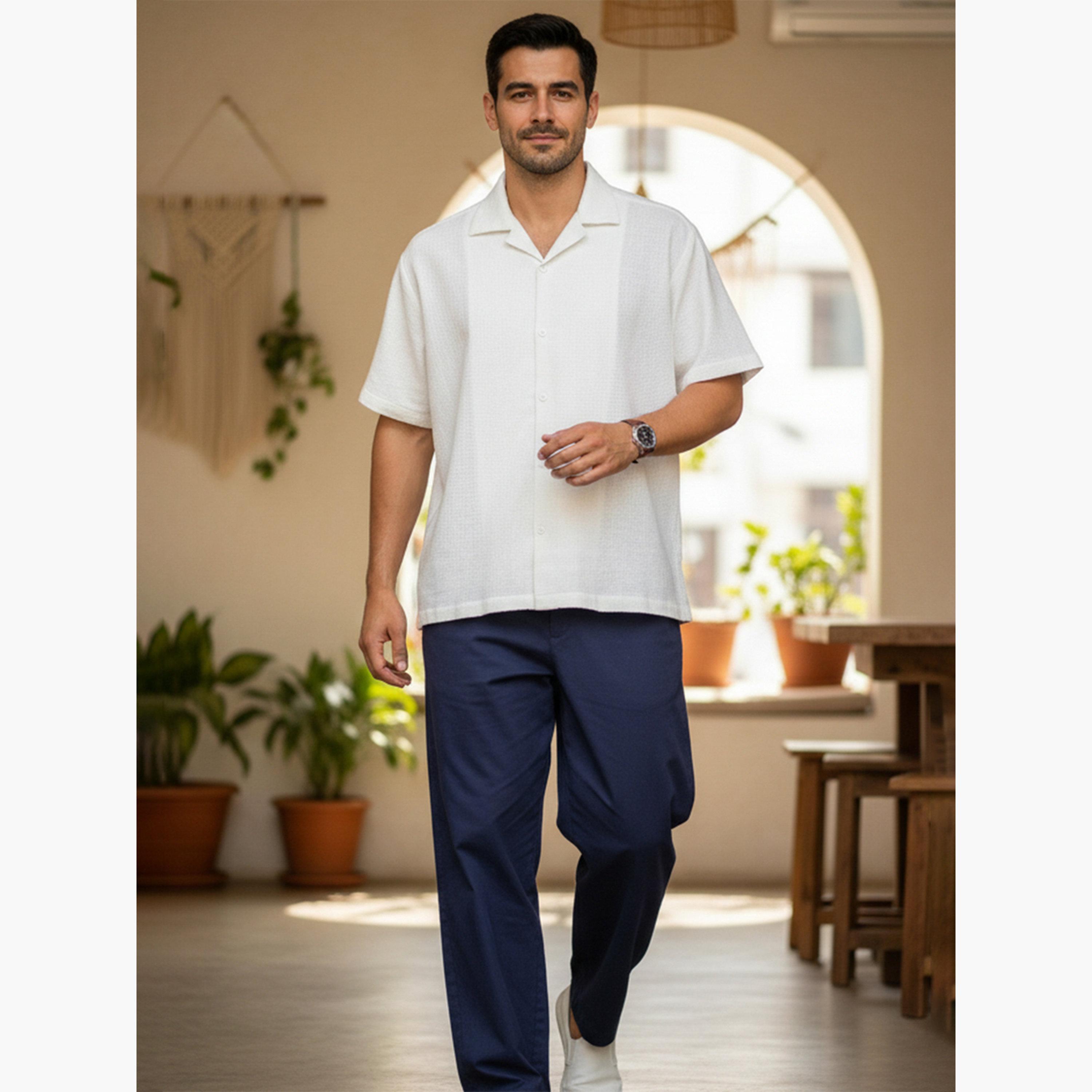 بنطال قطن بقصة عادية للرجال-men-clothing-bottoms-trousersandchinos-trousers-image-5