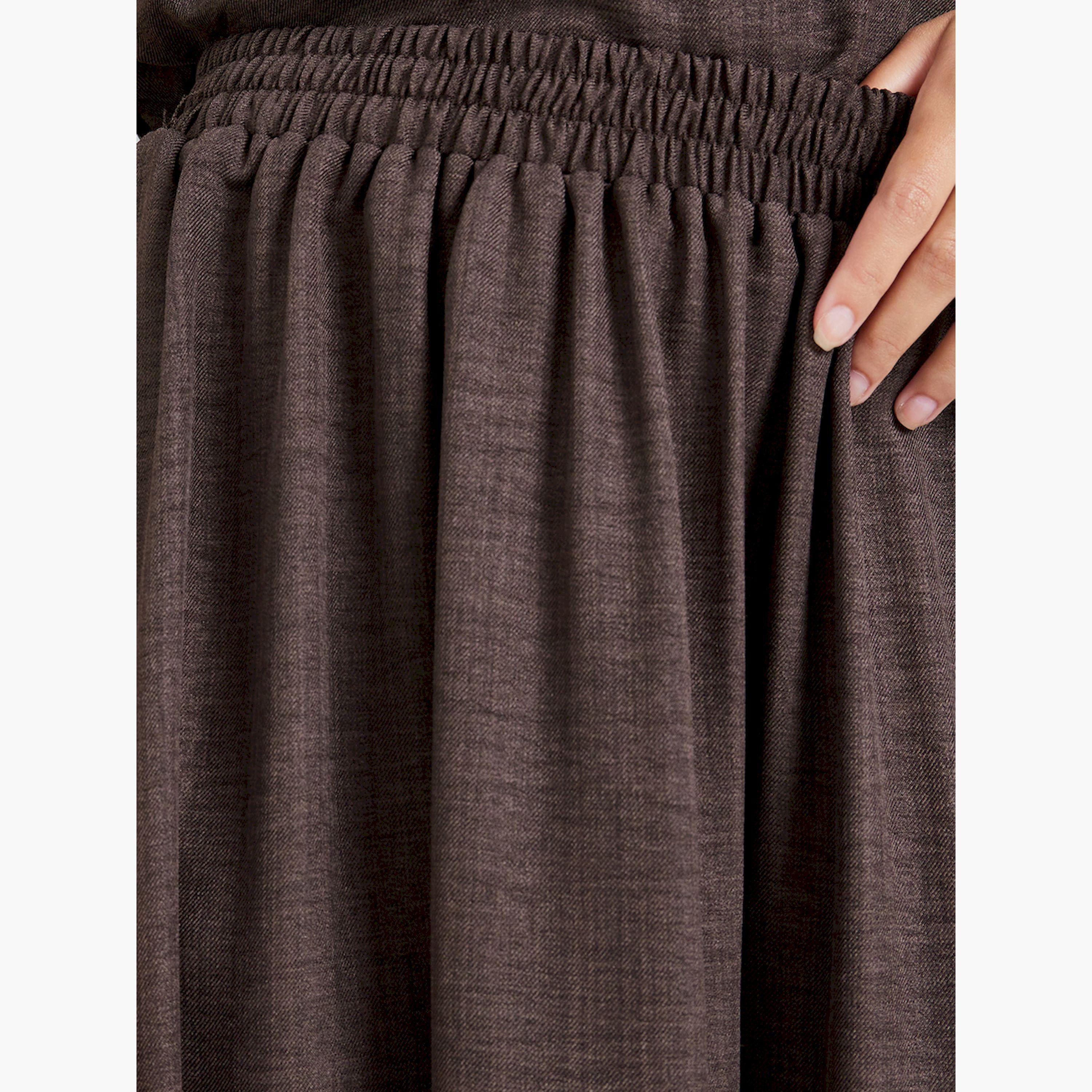 ستايلي - تنورة ماكسي لون بني تصميم A-women-clothing-bottoms-skirts-image-3