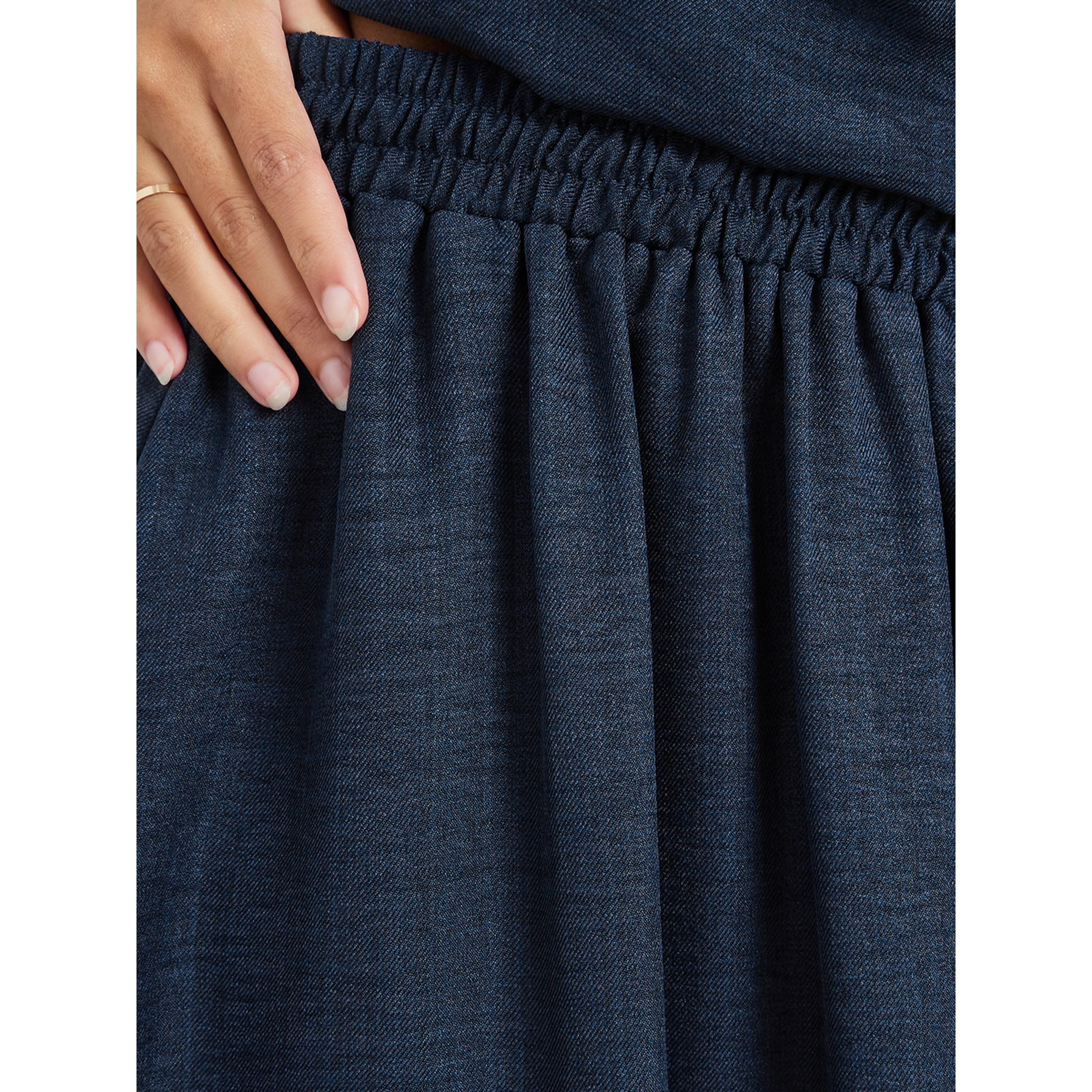 Styli Navy Blue Solid A-Line Maxi Skirt-women-clothing-bottoms-skirts-image-3
