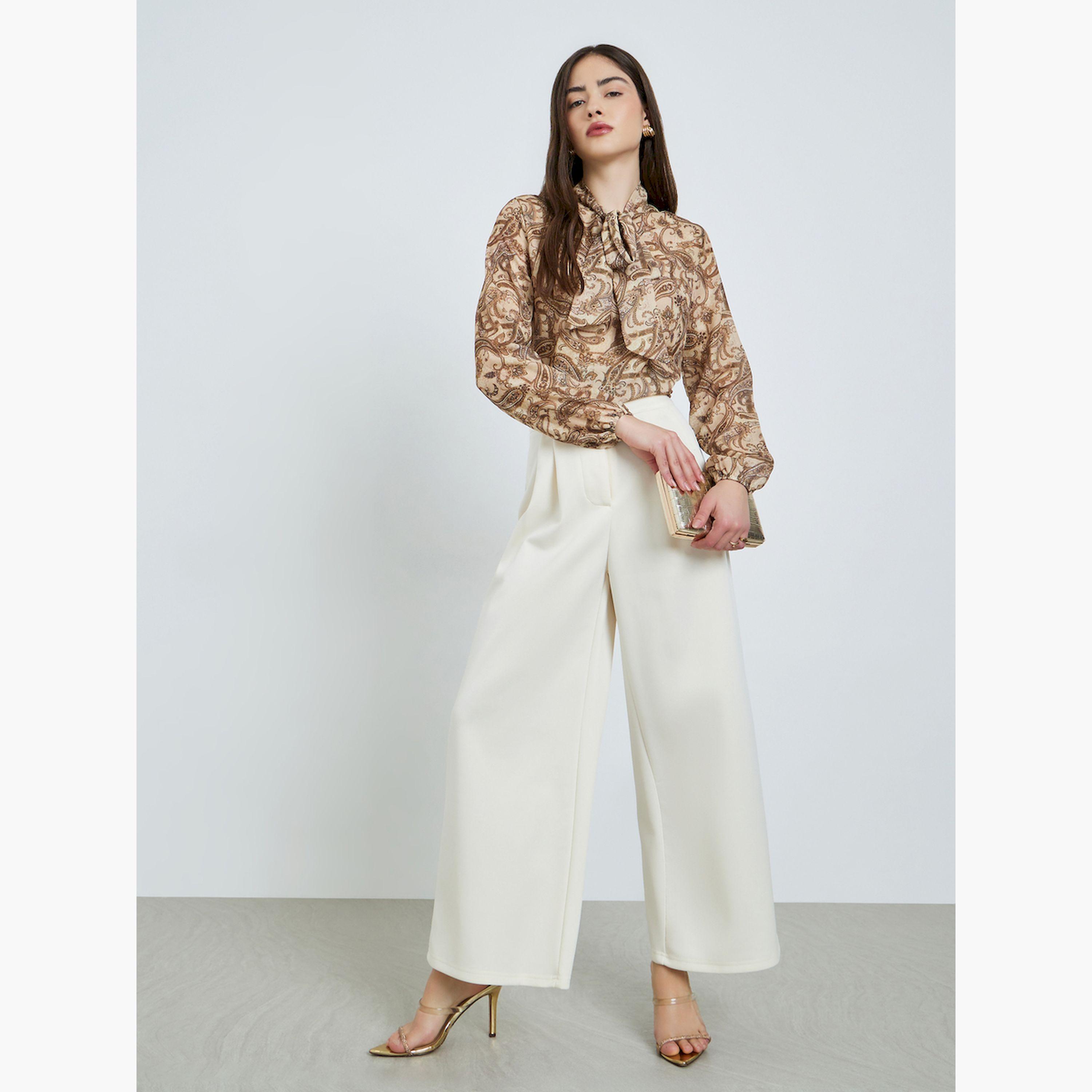 Styli Brown Paisley Printed Regular Fit Blouse-women-clothing-shirtsandblouses-blouses-image-2