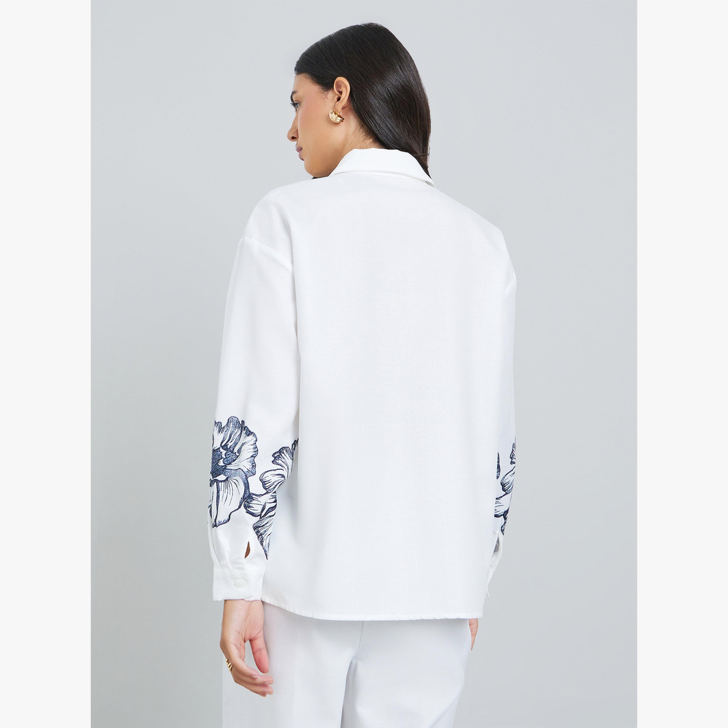 قميص بأكمام طويلة وطبعة أزهار-women-clothing-shirtsandblouses-blouses-image-4