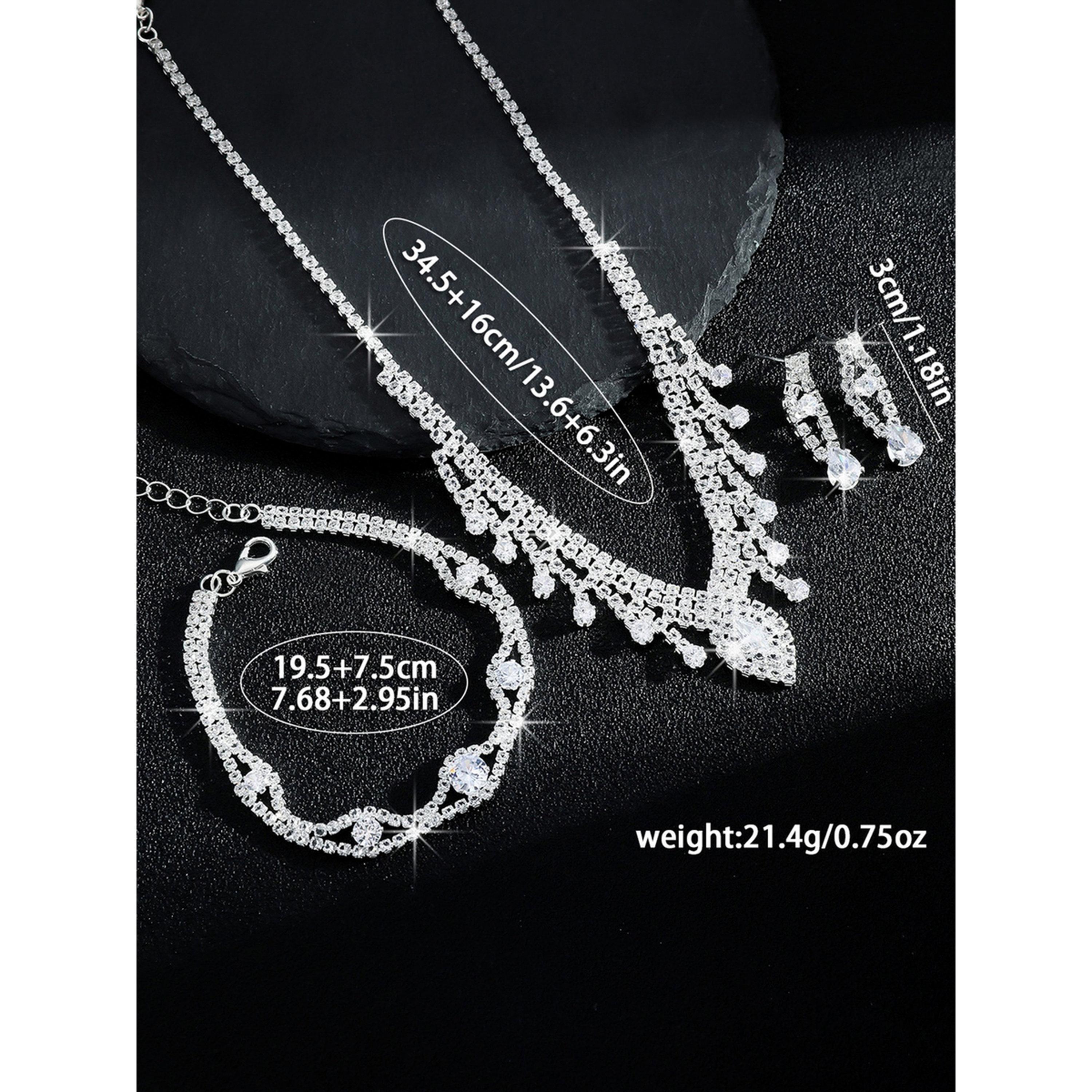 طقم مجوهرات 3 قطع عقد وسوار وأقراط منمقة-women-watchesandjewellery-jewellery-jewellerysets-image-4