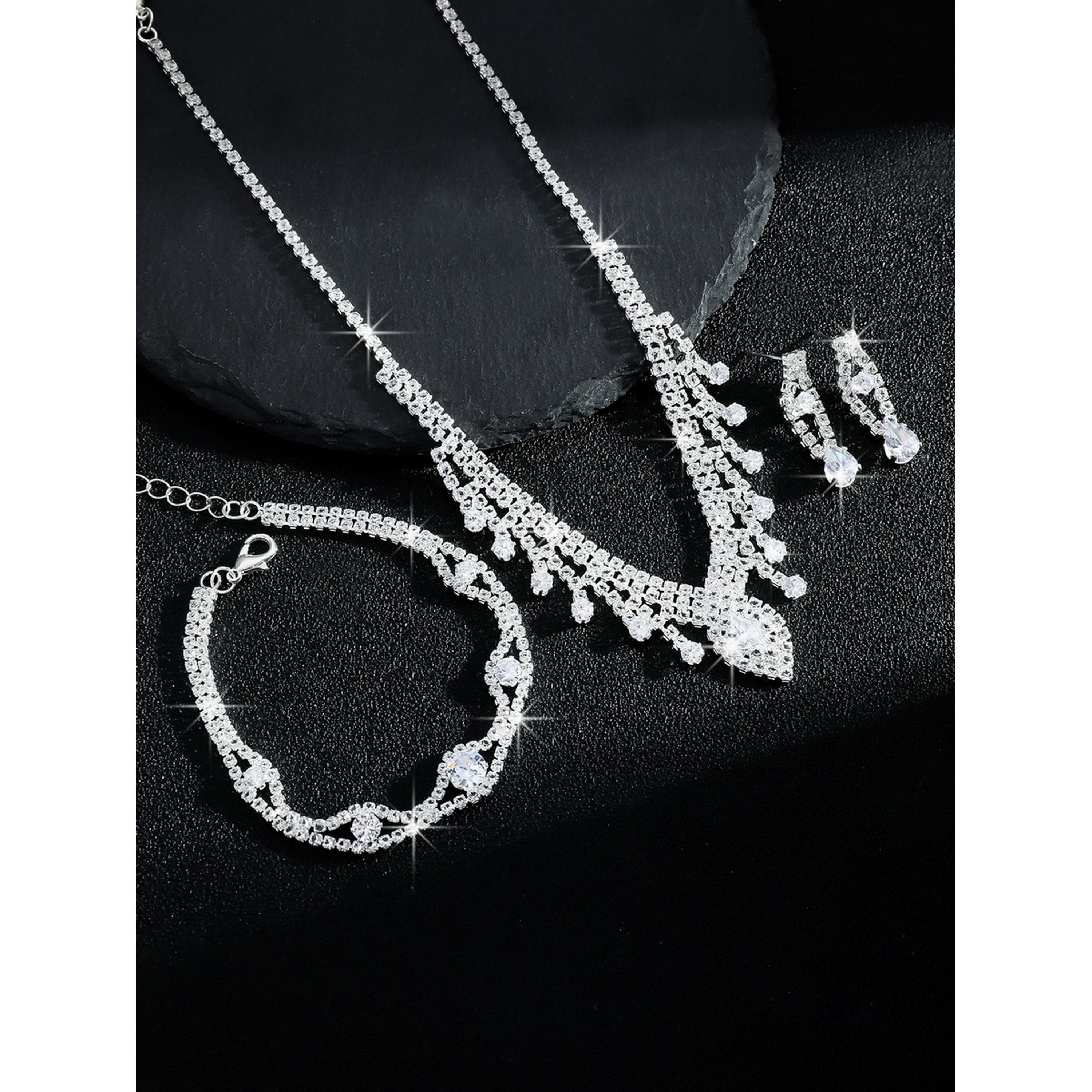 طقم مجوهرات 3 قطع عقد وسوار وأقراط منمقة-women-watchesandjewellery-jewellery-jewellerysets-image-5