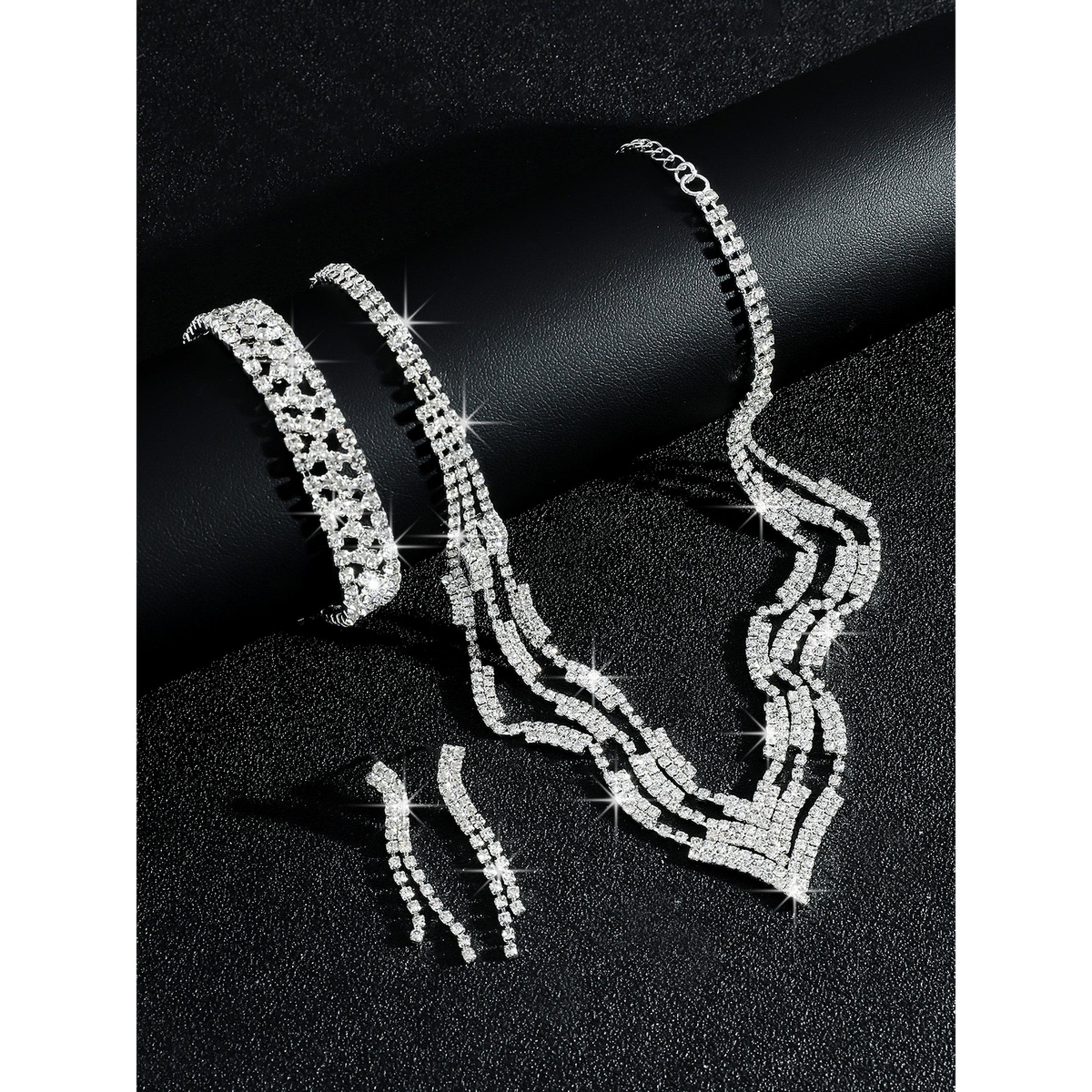 طقم مجوهرات 3 قطع عقد وسوار وأقراط منمقة-women-watchesandjewellery-jewellery-jewellerysets-image-6