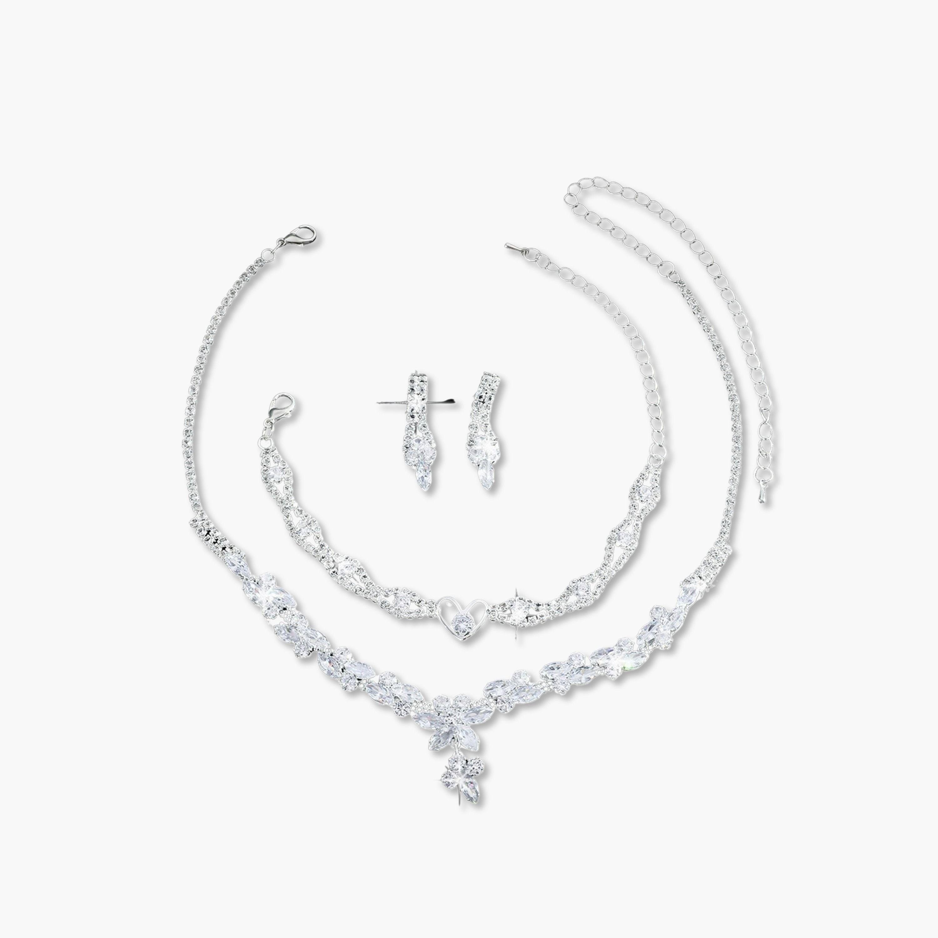 طقم مجوهرات 3 قطع عقد وسوار وأقراط منمقة-women-watchesandjewellery-jewellery-jewellerysets-image-1