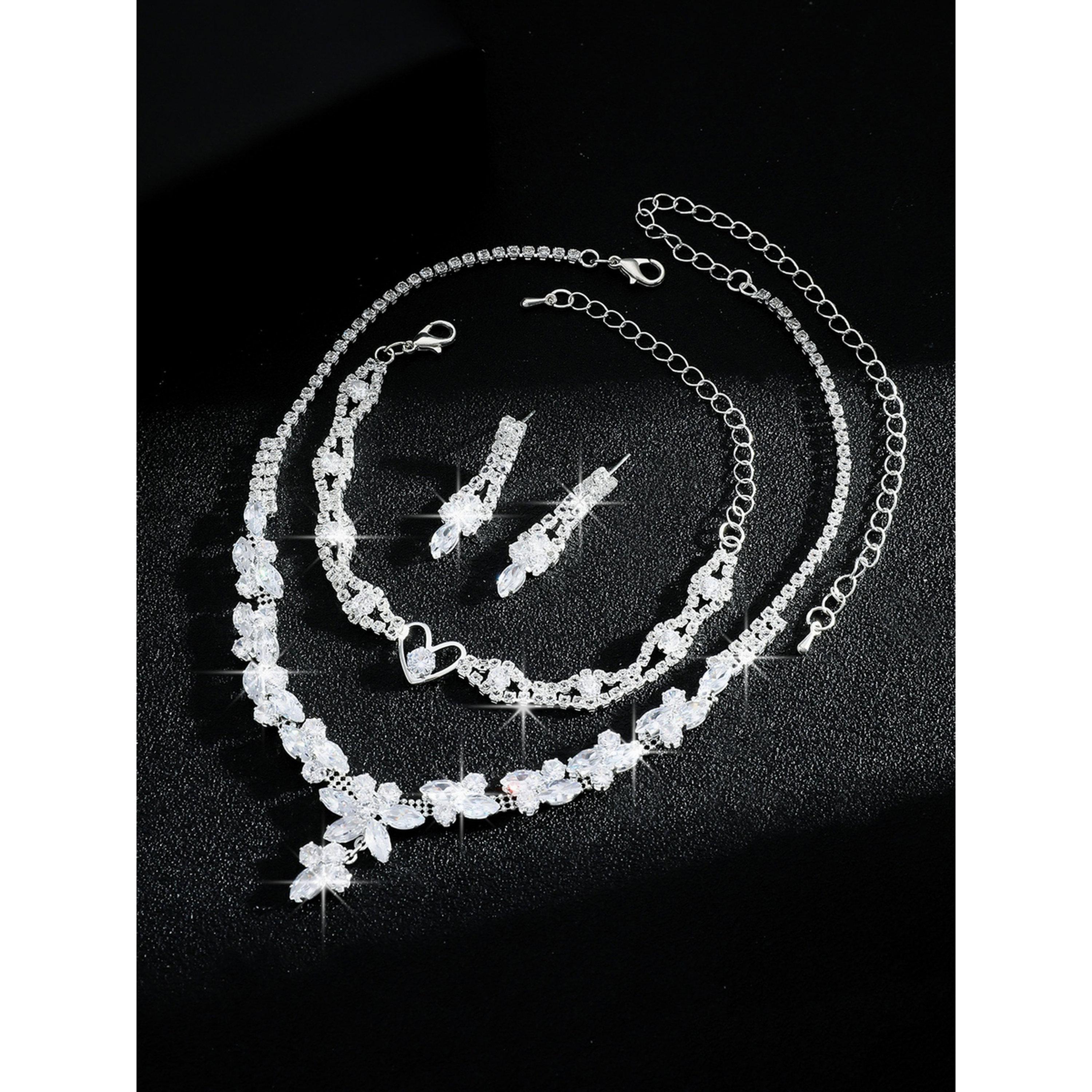 طقم مجوهرات 3 قطع عقد وسوار وأقراط منمقة-women-watchesandjewellery-jewellery-jewellerysets-image-5