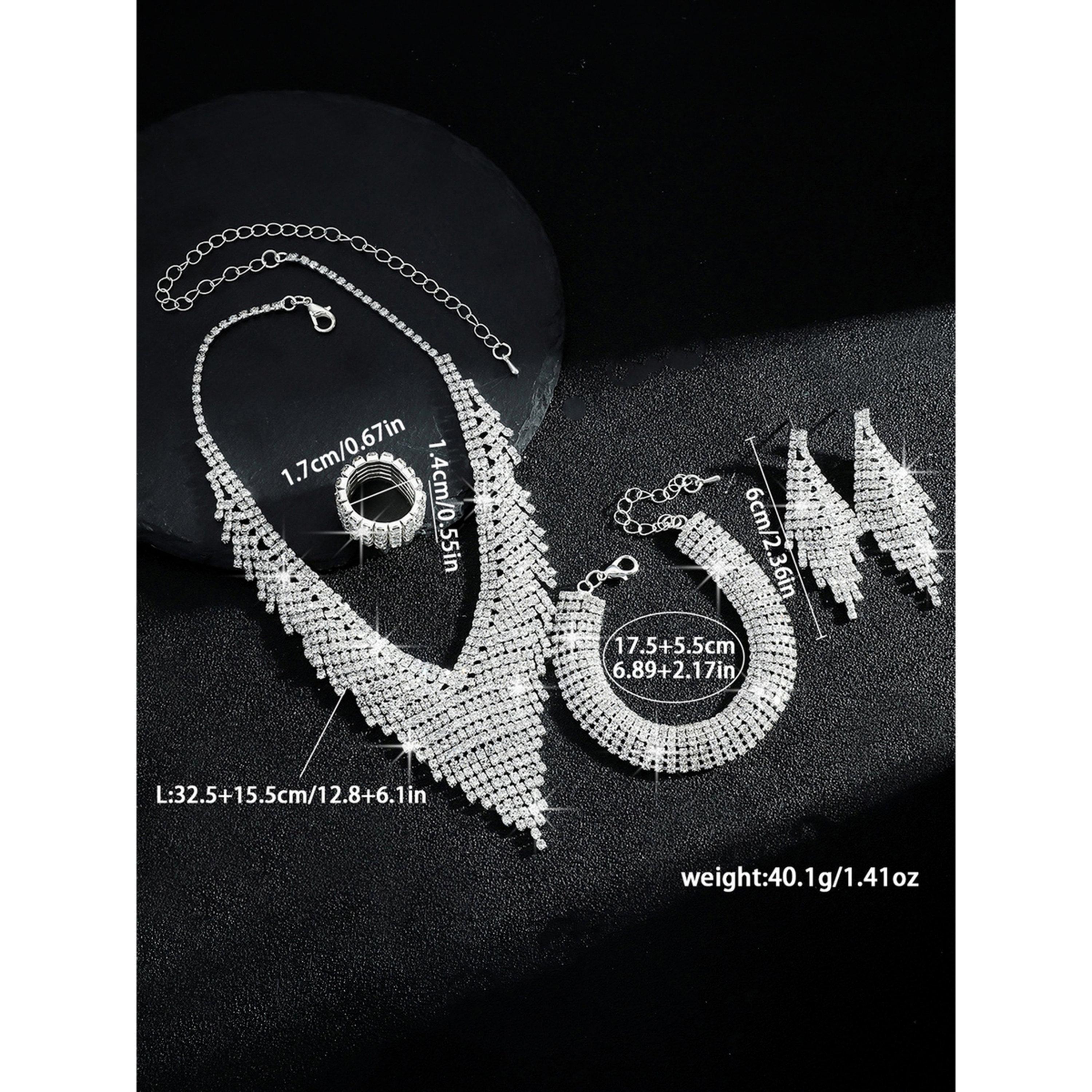 Take Two 4-Piece Embellished Necklace, Bracelet, Ring And Earrings Jewelry Set-women-watchesandjewellery-jewellery-jewellerysets-image-3