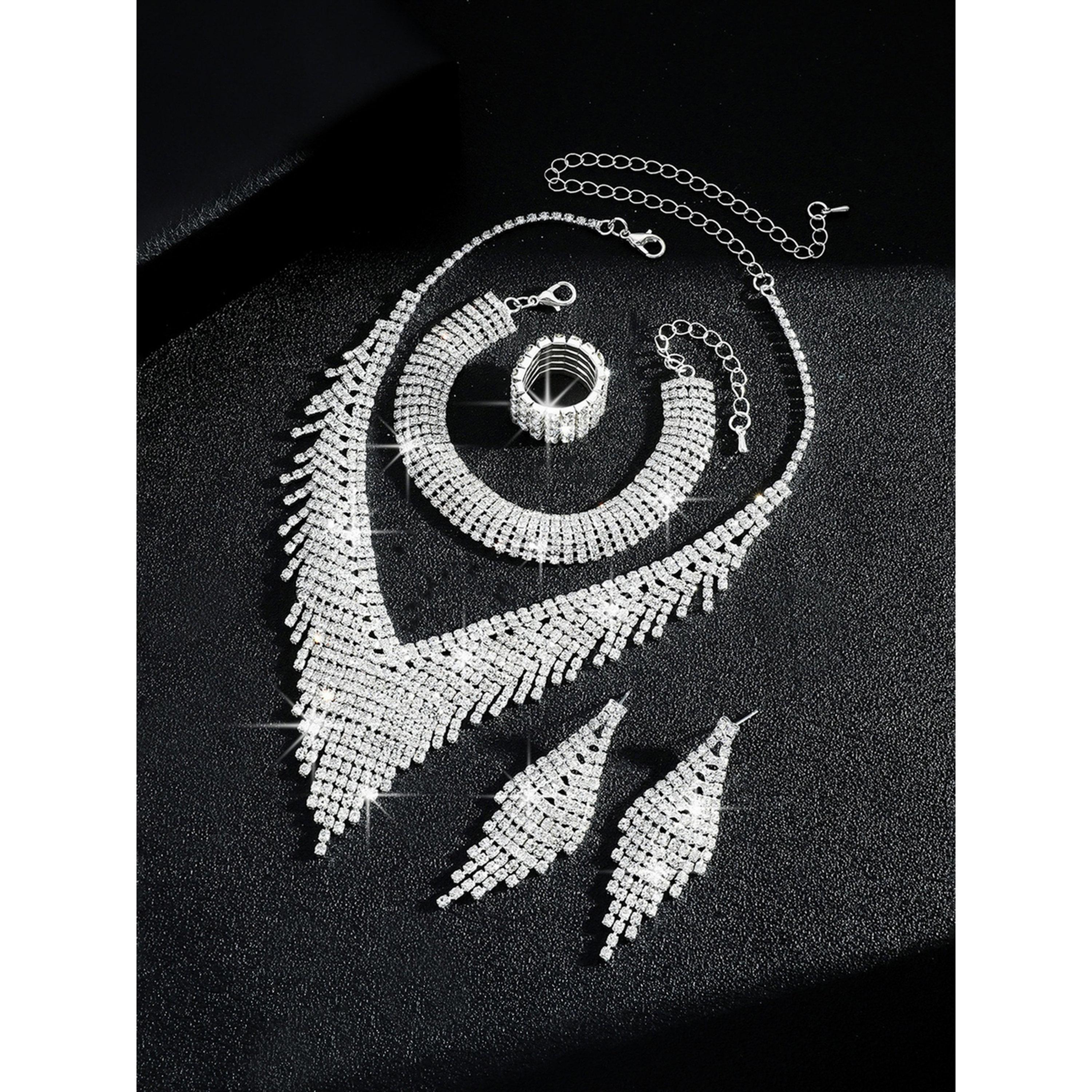 Take Two 4-Piece Embellished Necklace, Bracelet, Ring And Earrings Jewelry Set-women-watchesandjewellery-jewellery-jewellerysets-image-4