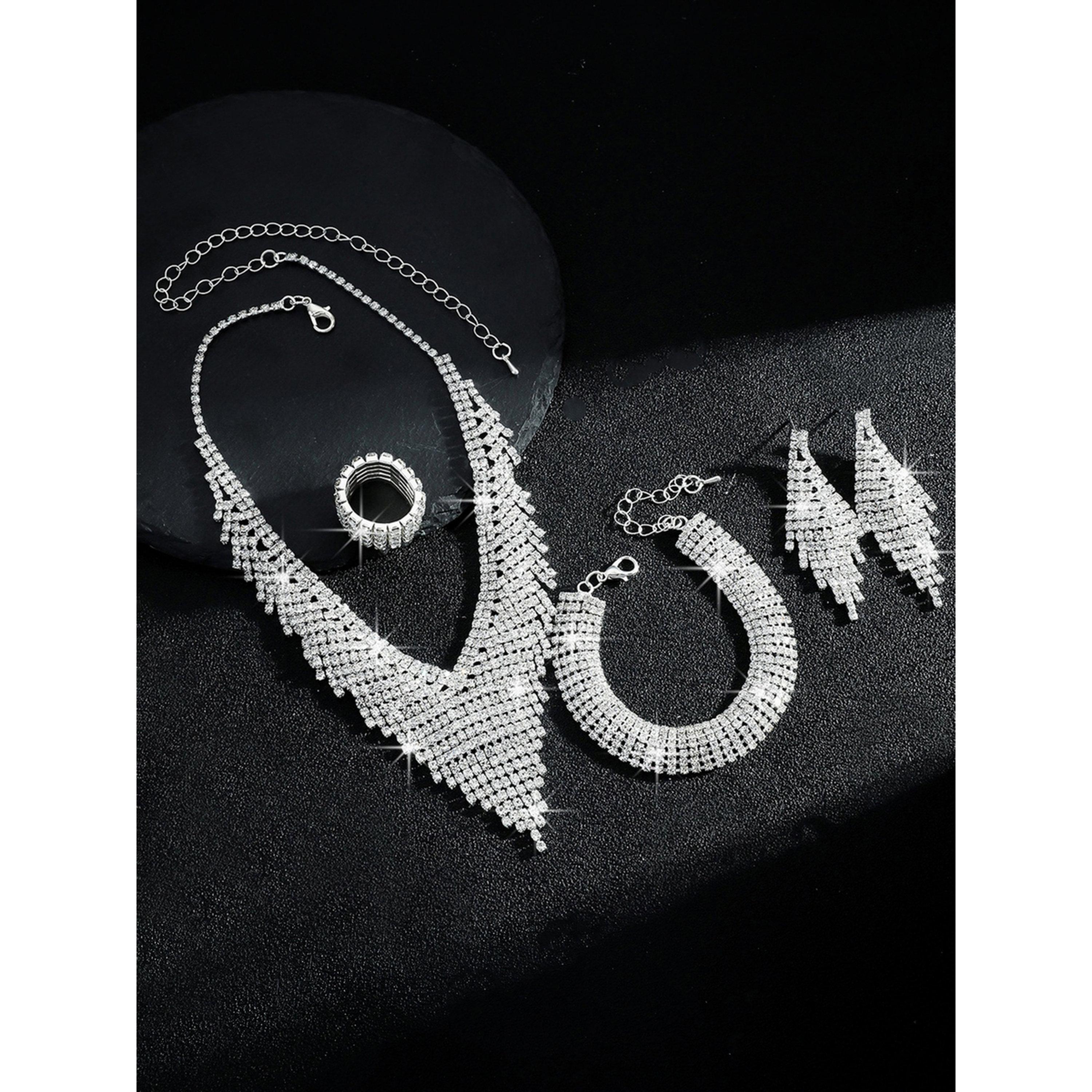 Take Two 4-Piece Embellished Necklace, Bracelet, Ring And Earrings Jewelry Set-women-watchesandjewellery-jewellery-jewellerysets-image-5