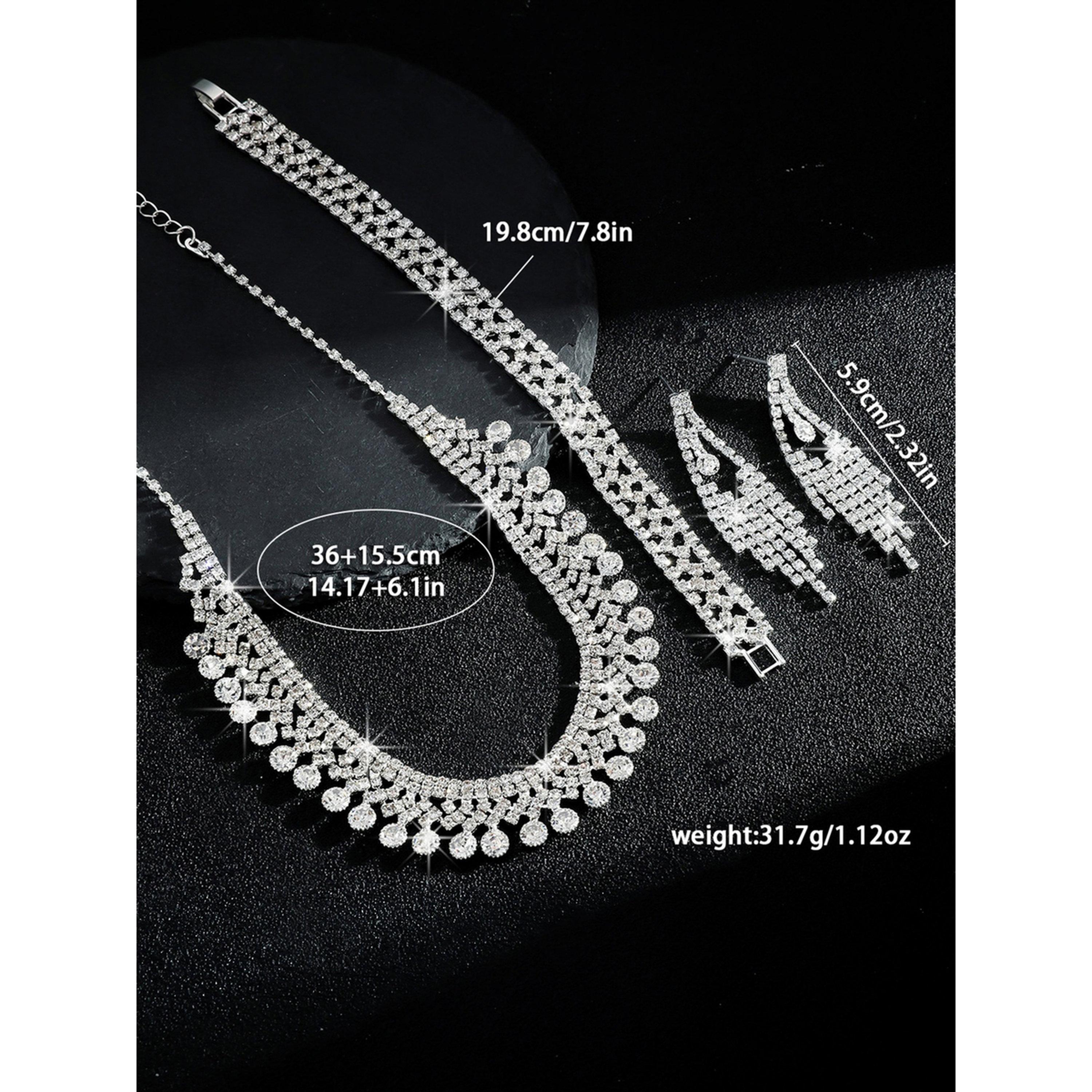 طقم مجوهرات 3 قطع عقد وسوار وأقراط منمقة-women-watchesandjewellery-jewellery-jewellerysets-image-5