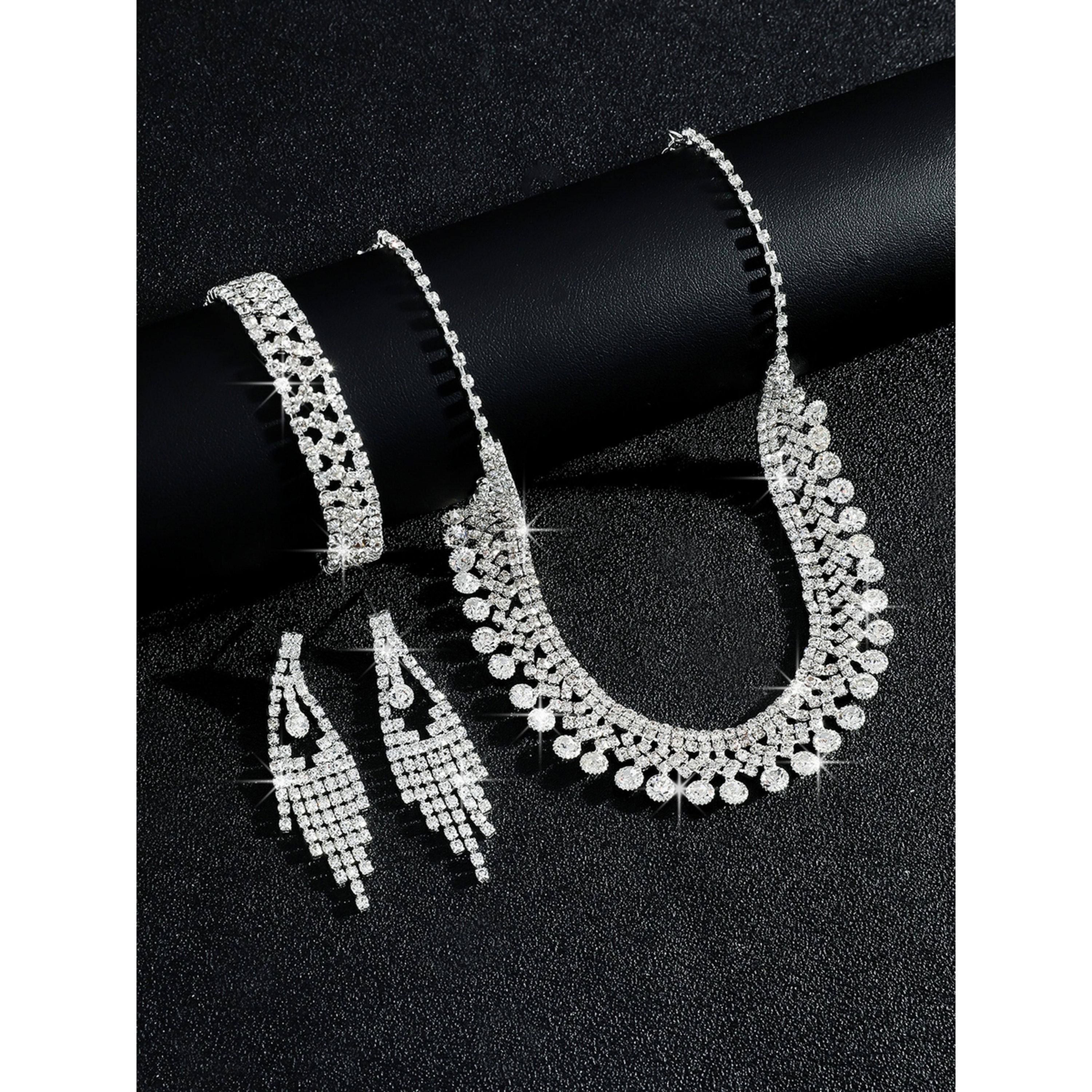 طقم مجوهرات 3 قطع عقد وسوار وأقراط منمقة-women-watchesandjewellery-jewellery-jewellerysets-image-6