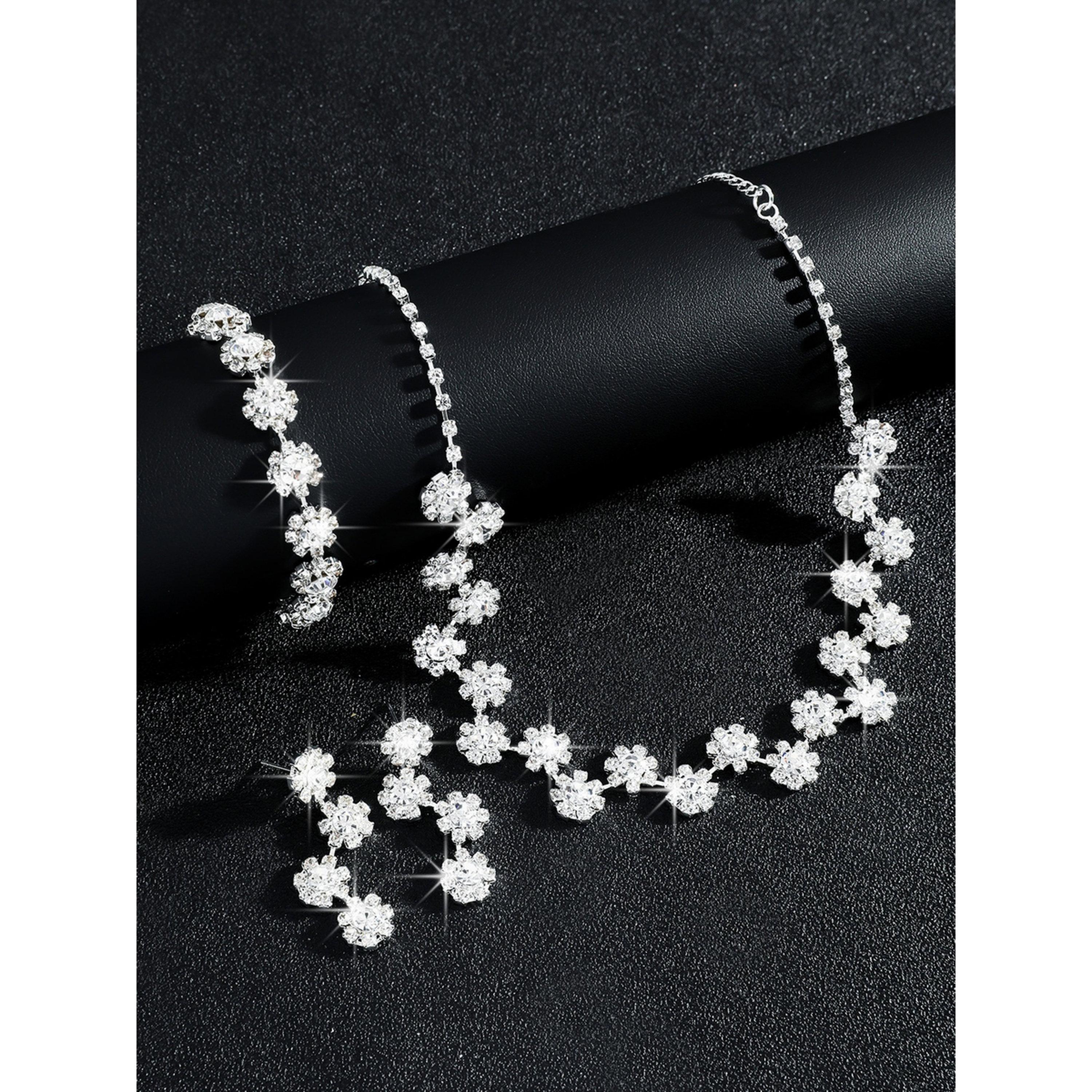 طقم مجوهرات 3 قطع عقد بتصميم زهرة وسوار وأقراط منمقة-women-watchesandjewellery-jewellery-jewellerysets-image-3