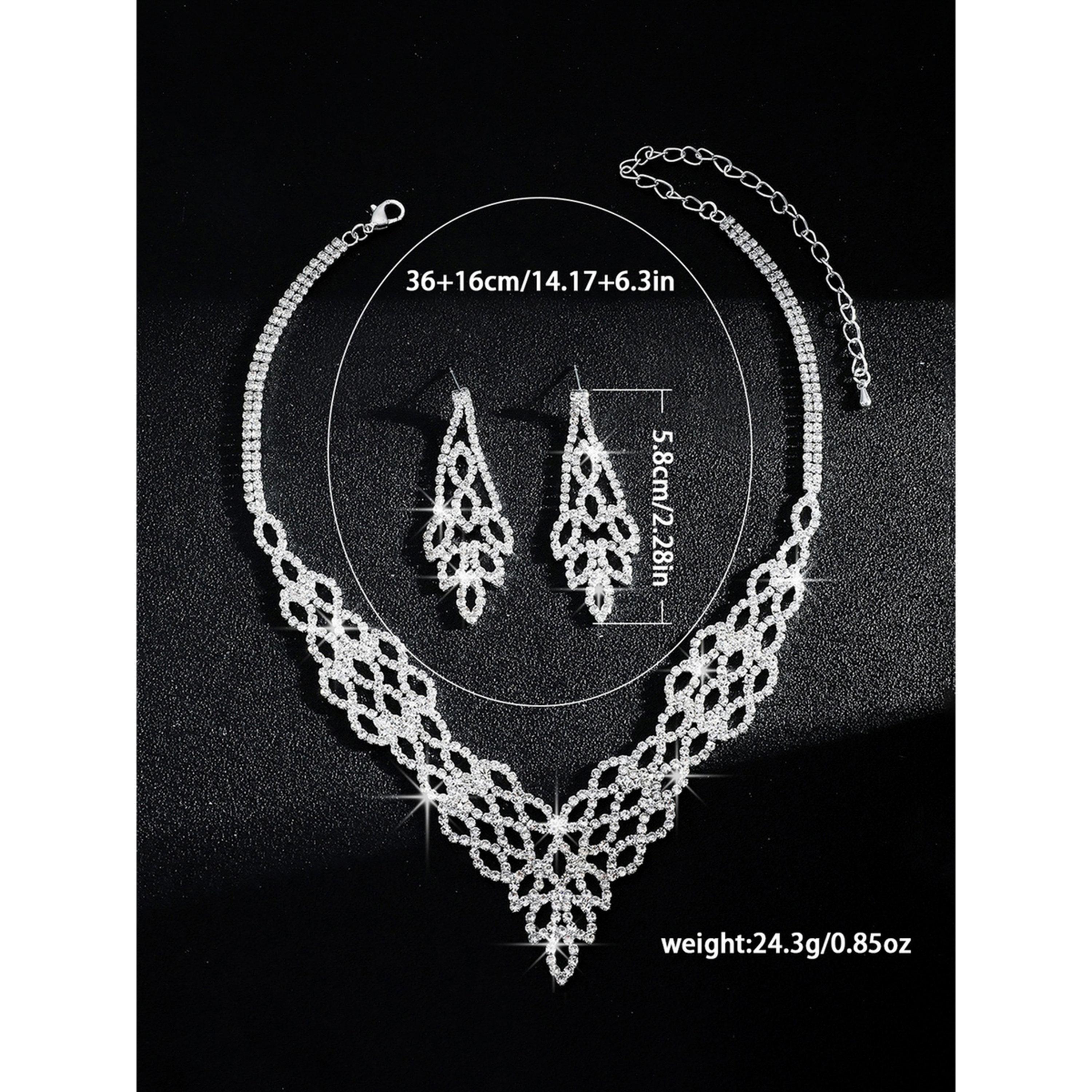 طقم مجوهرات قطعتين عقد وأقراط مزين-women-watchesandjewellery-jewellery-jewellerysets-image-4