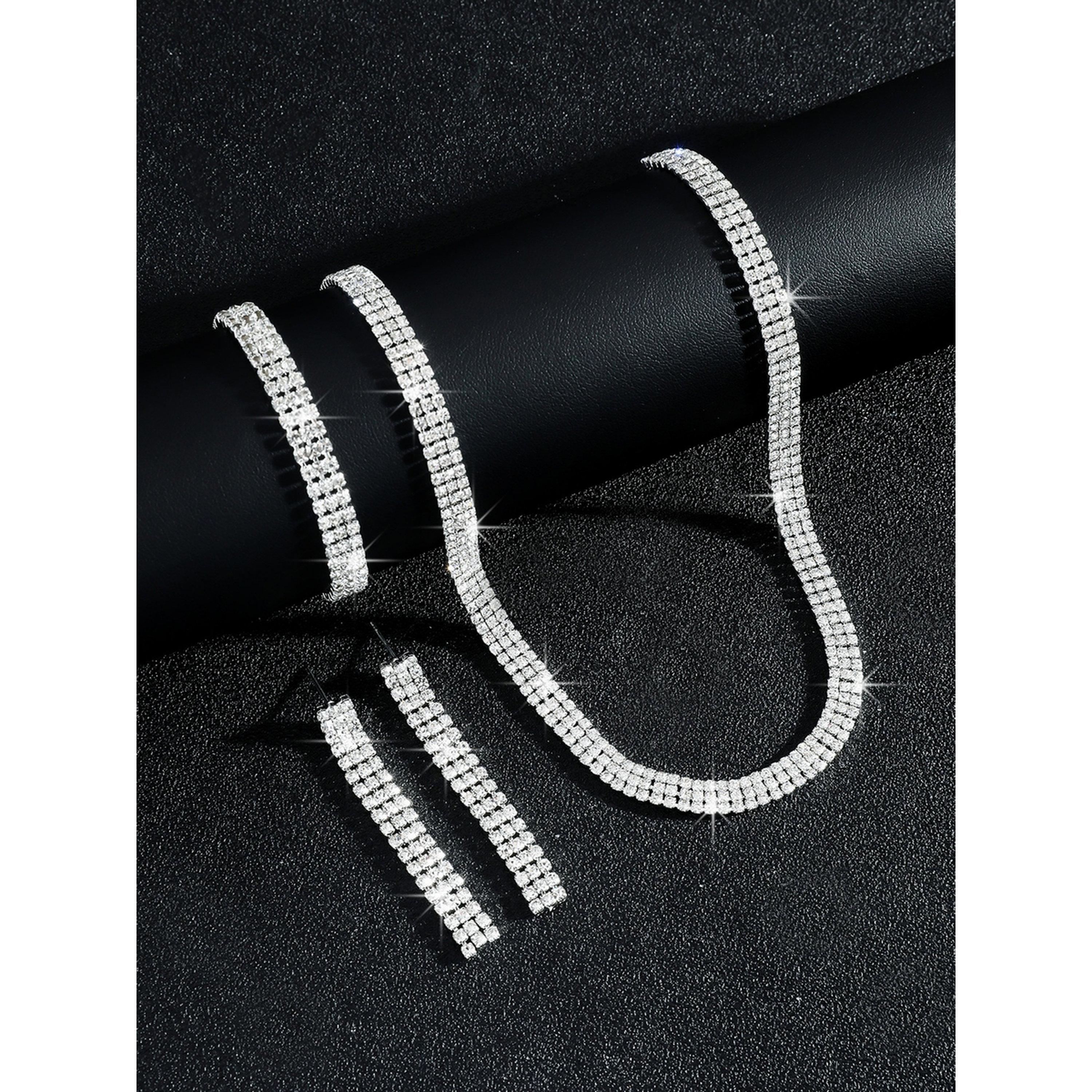 طقم مجوهرات 3 قطع عقد وسوار وأقراط منمقة-women-watchesandjewellery-jewellery-jewellerysets-image-6