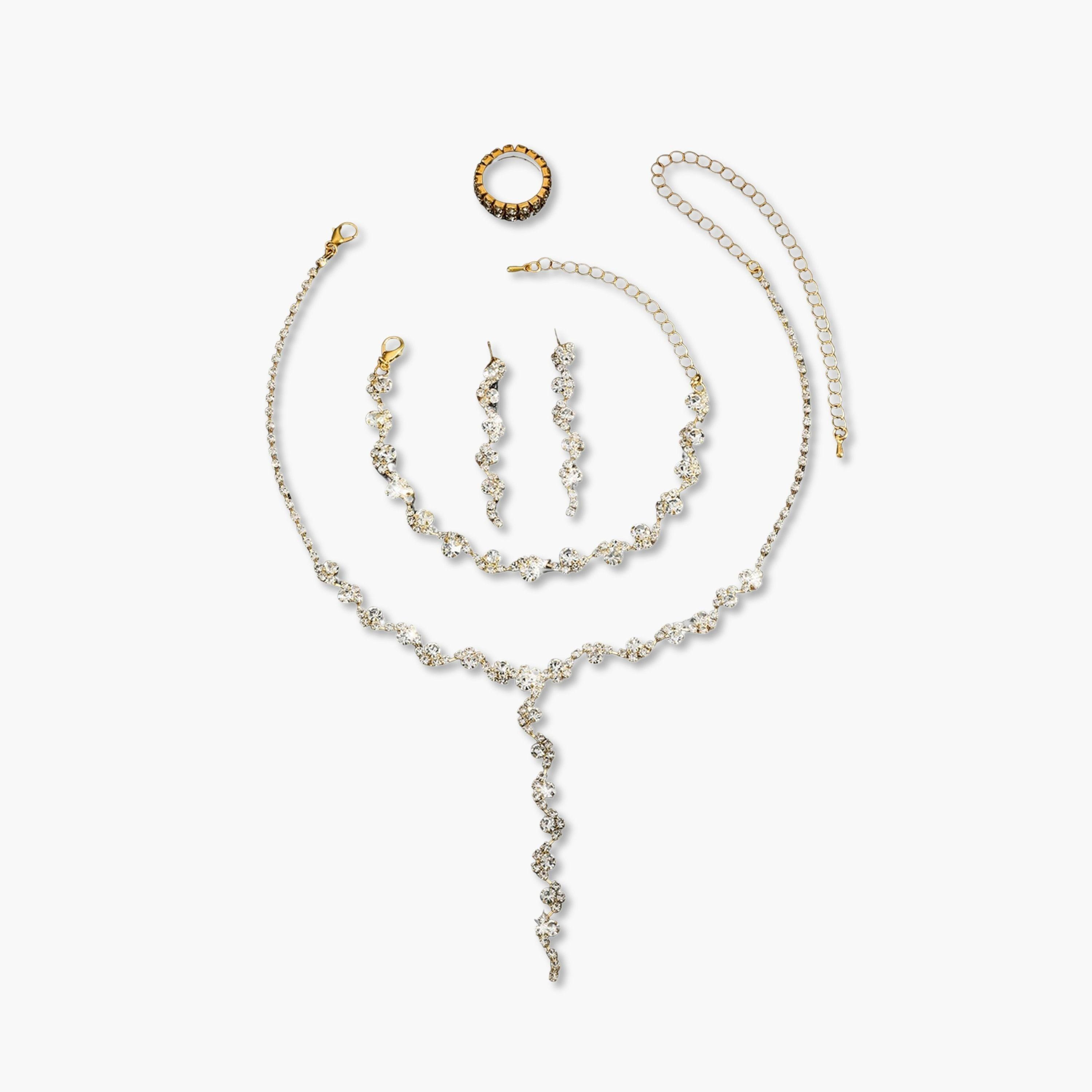 Take Two 4-Piece Embellished Necklace, Bracelet, Ring And Earrings Jewelry Set-women-watchesandjewellery-jewellery-jewellerysets-image-1