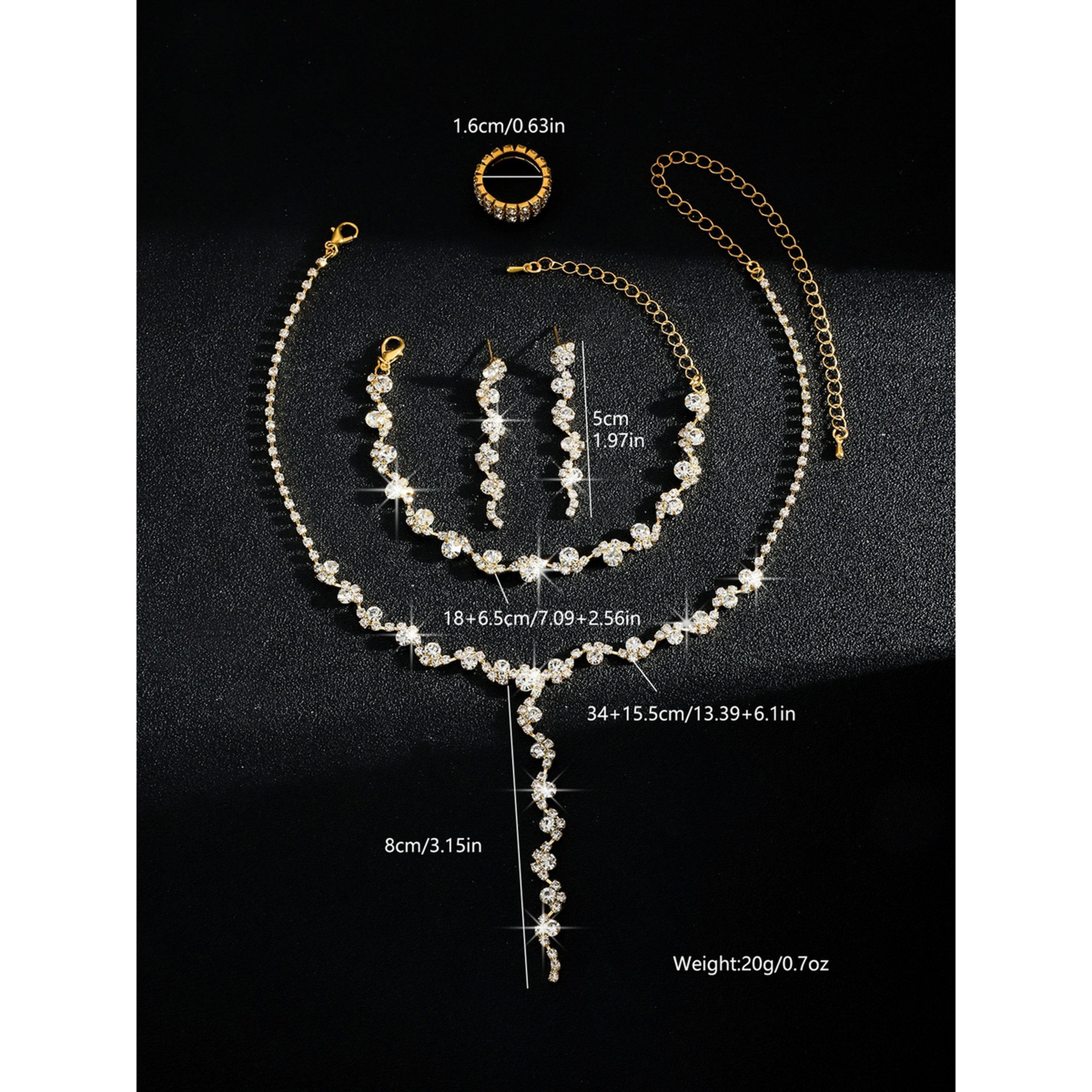Take Two 4-Piece Embellished Necklace, Bracelet, Ring And Earrings Jewelry Set-women-watchesandjewellery-jewellery-jewellerysets-image-4
