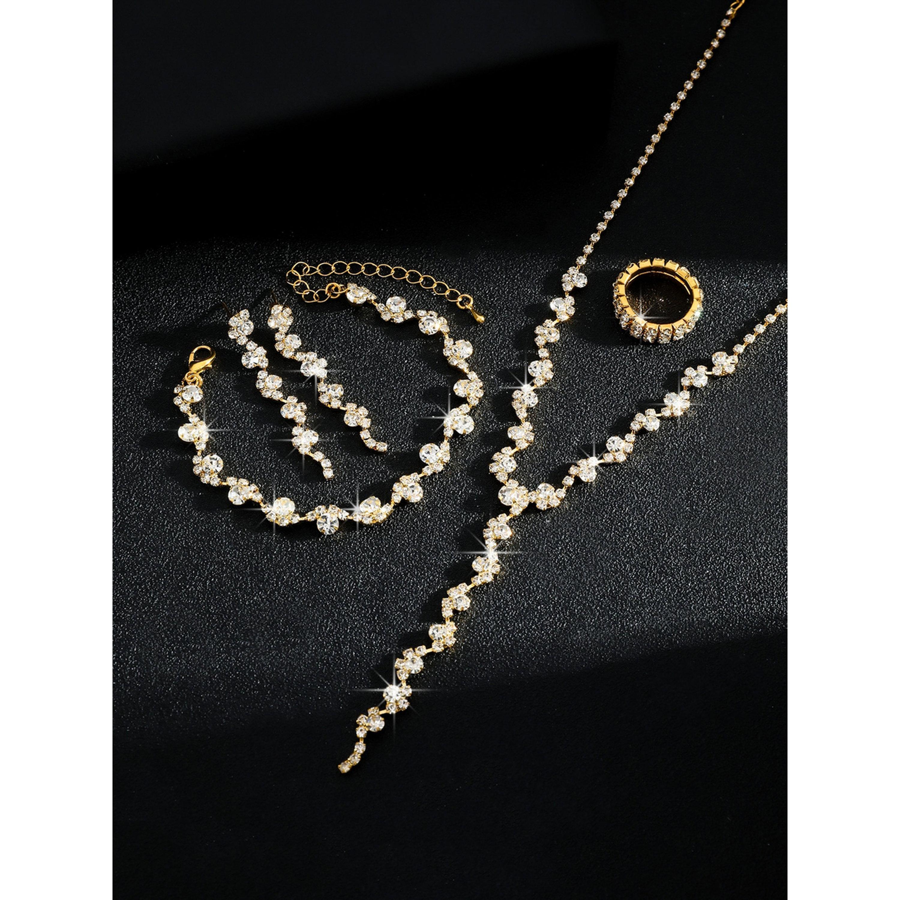 Take Two 4-Piece Embellished Necklace, Bracelet, Ring And Earrings Jewelry Set-women-watchesandjewellery-jewellery-jewellerysets-image-5