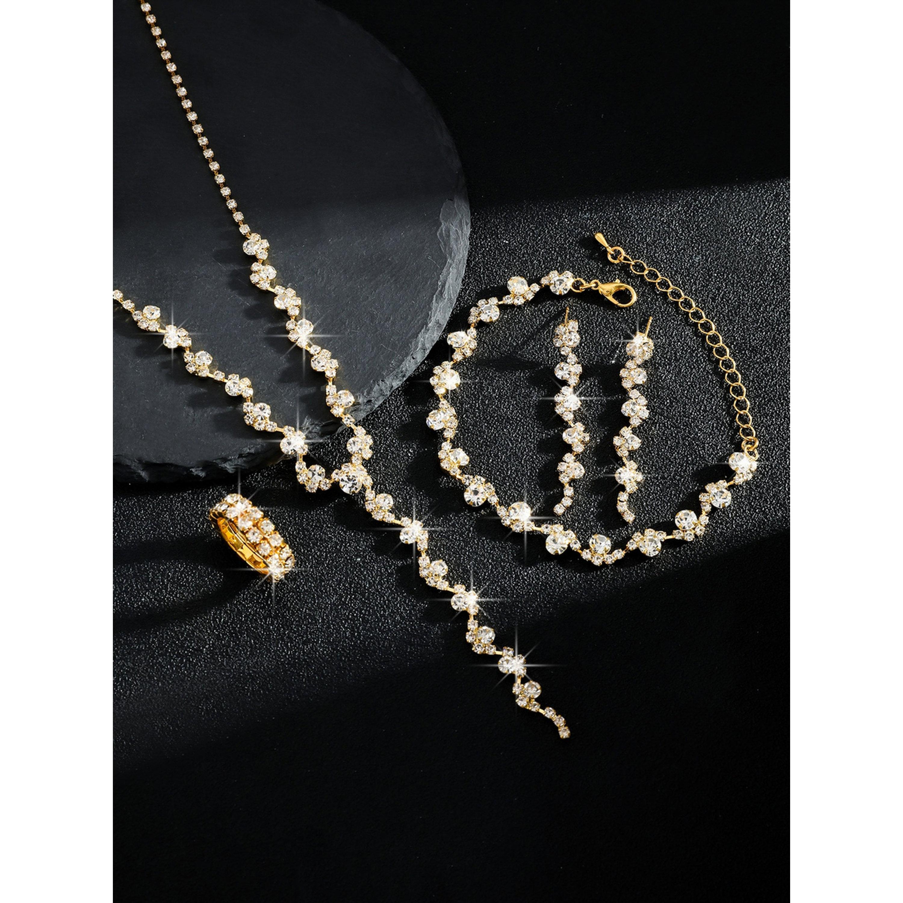 Take Two 4-Piece Embellished Necklace, Bracelet, Ring And Earrings Jewelry Set-women-watchesandjewellery-jewellery-jewellerysets-image-6