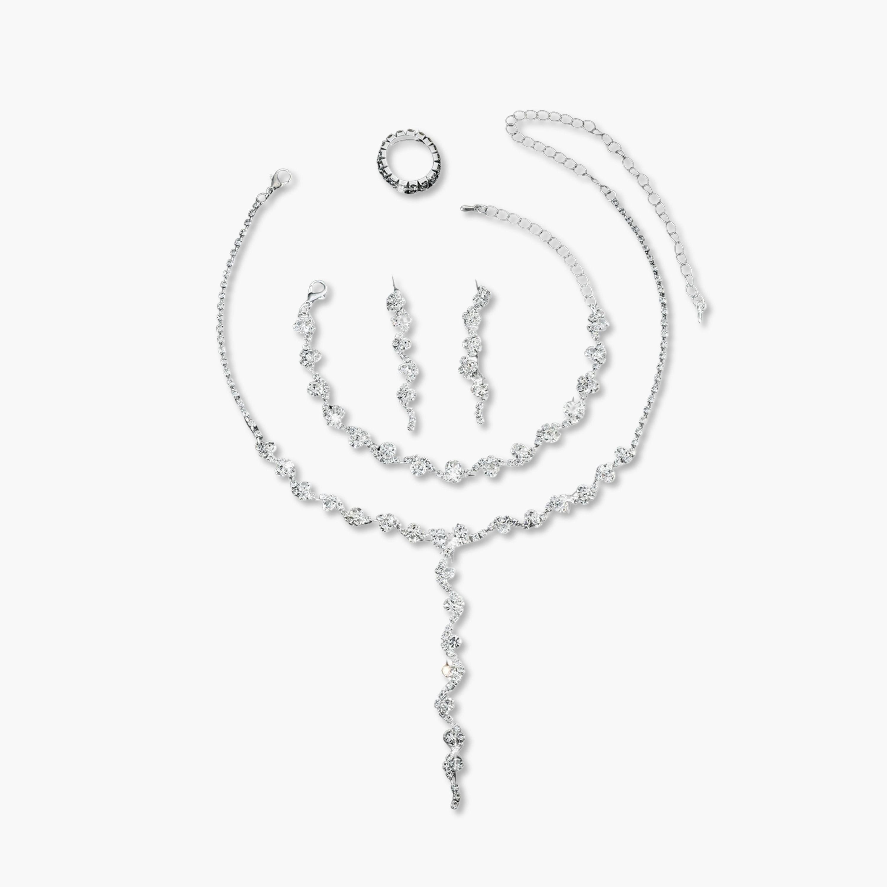 Take Two 4-Piece Embellished Necklace, Bracelet, Ring And Earrings Jewelry Set-women-watchesandjewellery-jewellery-jewellerysets-image-1