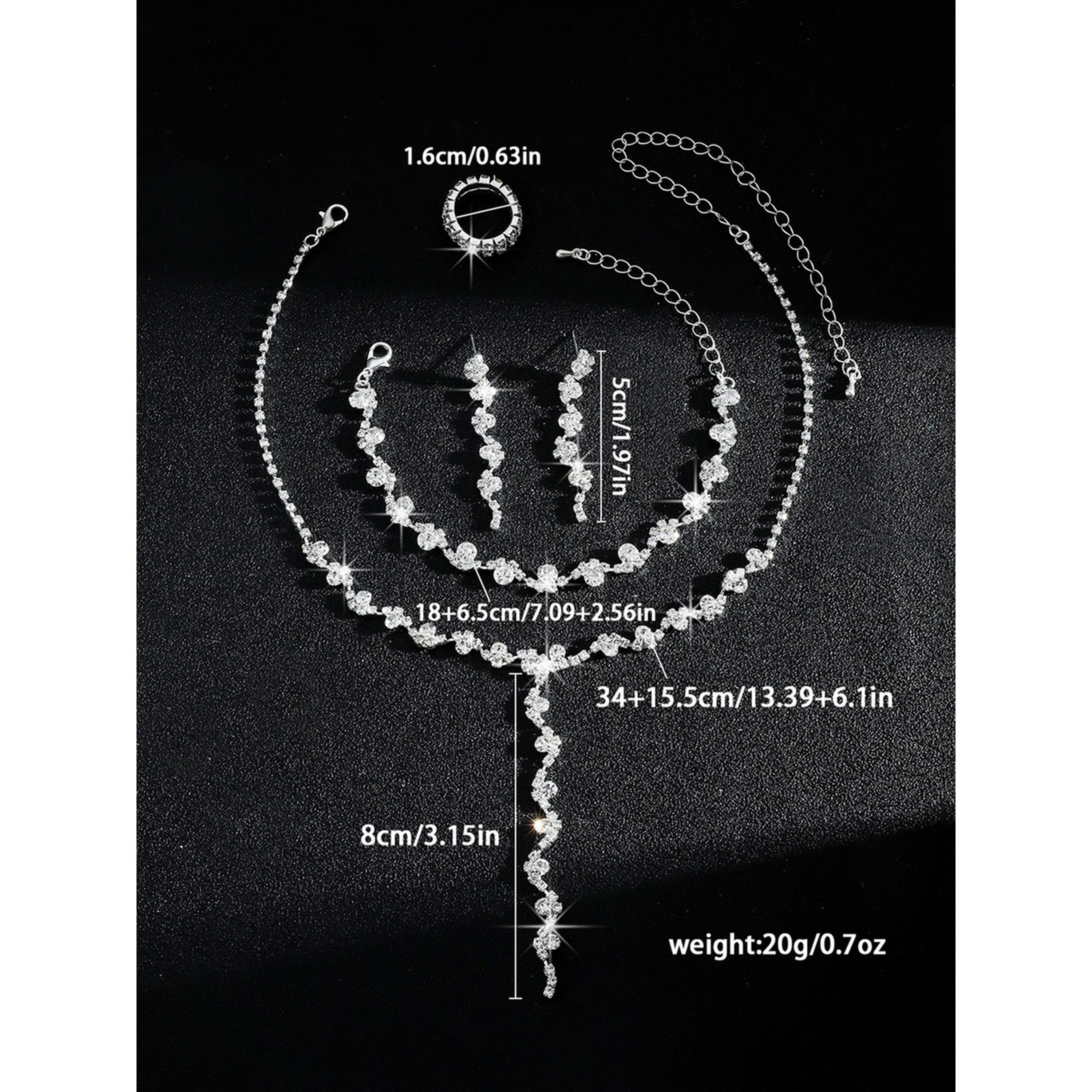 Take Two 4-Piece Embellished Necklace, Bracelet, Ring And Earrings Jewelry Set-women-watchesandjewellery-jewellery-jewellerysets-image-5