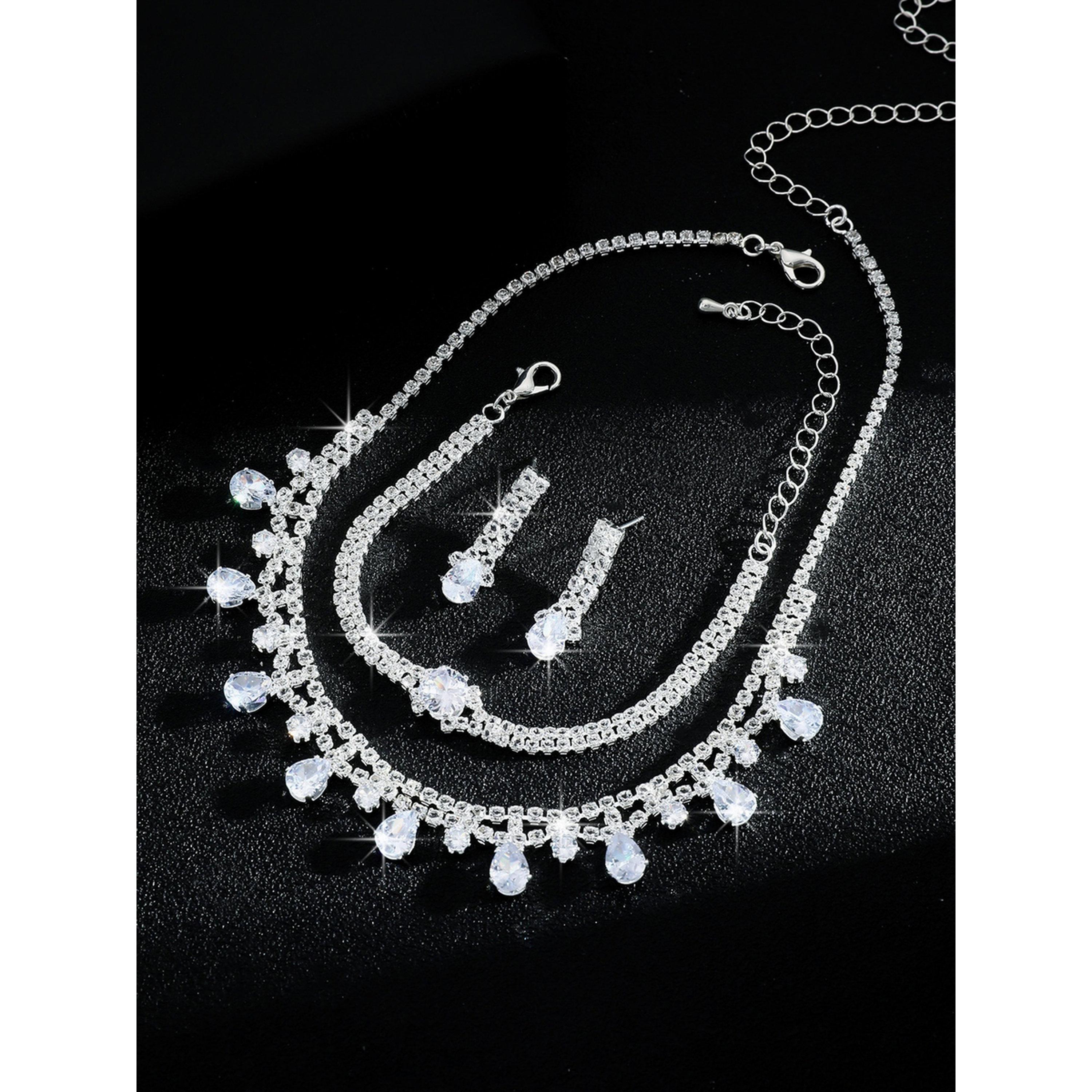 طقم مجوهرات 3 قطع عقد وسوار وأقراط منمقة-women-watchesandjewellery-jewellery-jewellerysets-image-6
