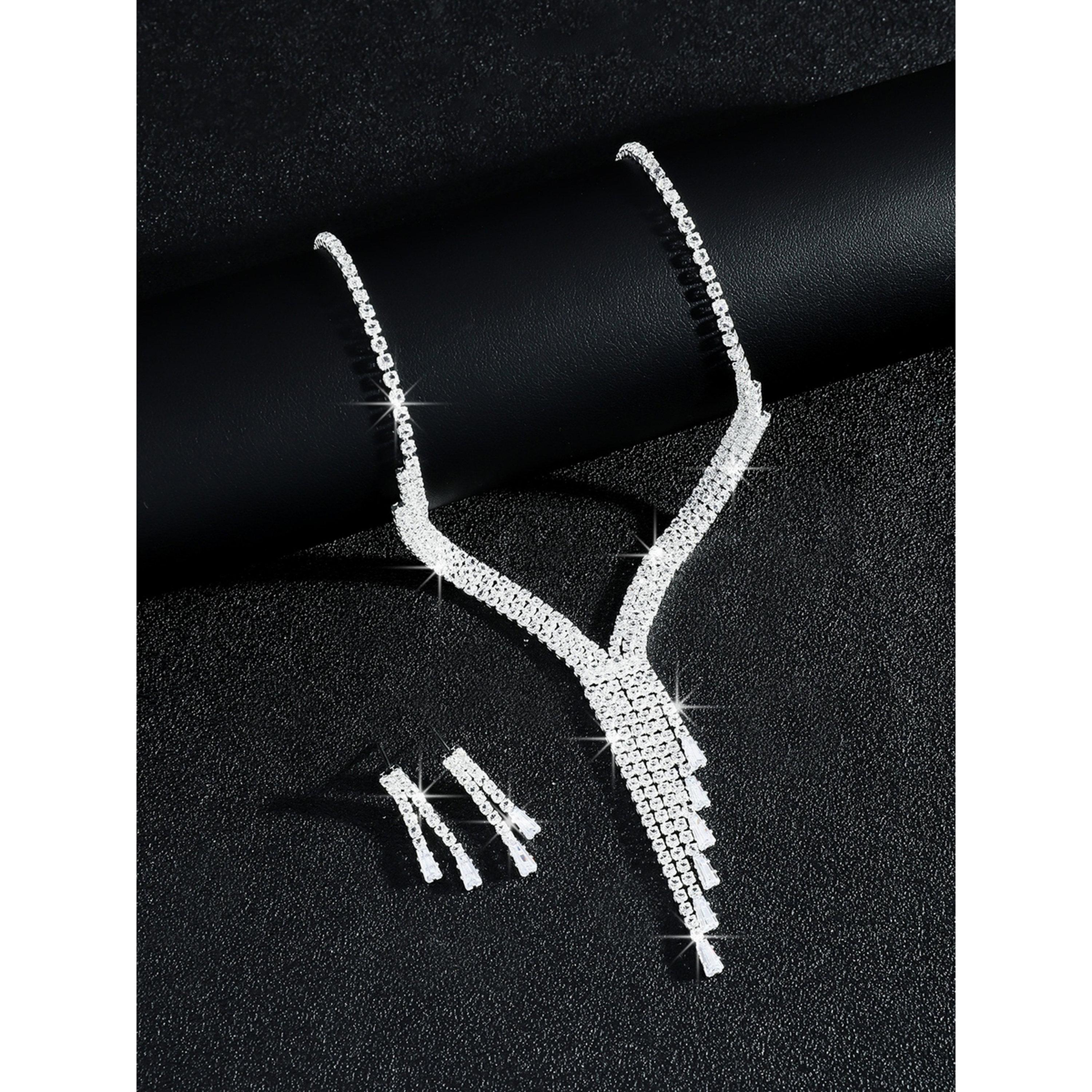 Take Two 2-Piece Embellished Tassel Necklace And Earrings Jewelry Set-women-watchesandjewellery-jewellery-jewellerysets-image-3