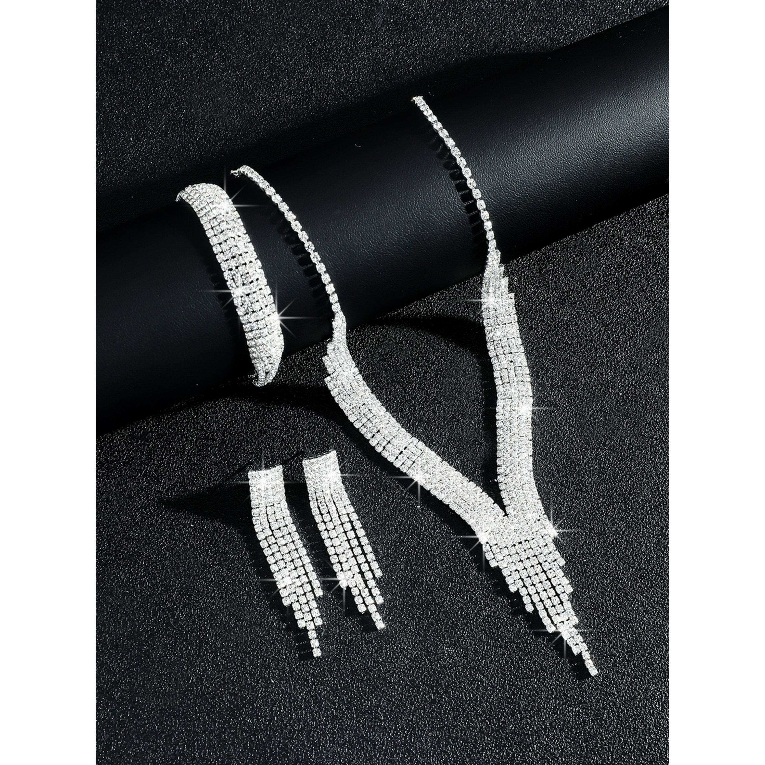 طقم مجوهرات 3 قطع عقد وسوار وأقراط منمقة-women-watchesandjewellery-jewellery-jewellerysets-image-6
