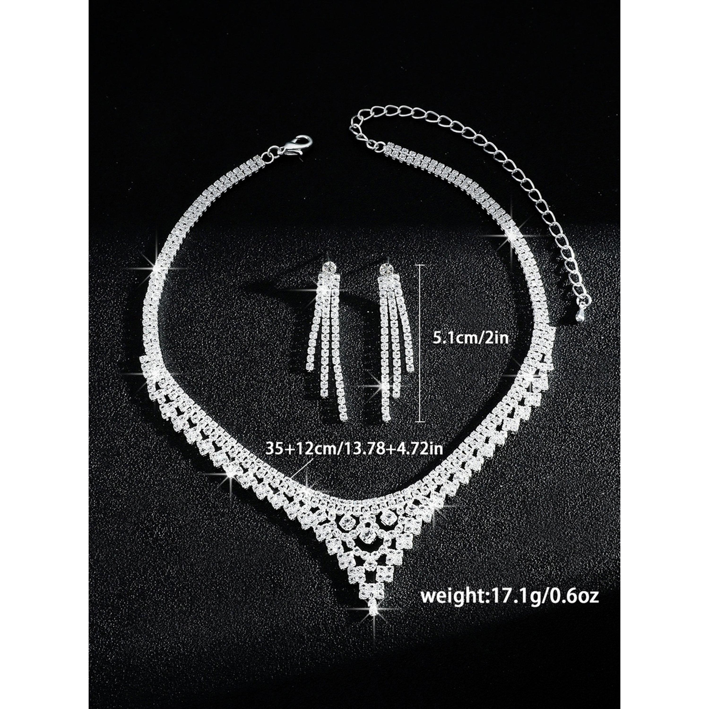 طقم مجوهرات قطعتين عقد وأقراط مزين-women-watchesandjewellery-jewellery-jewellerysets-image-5