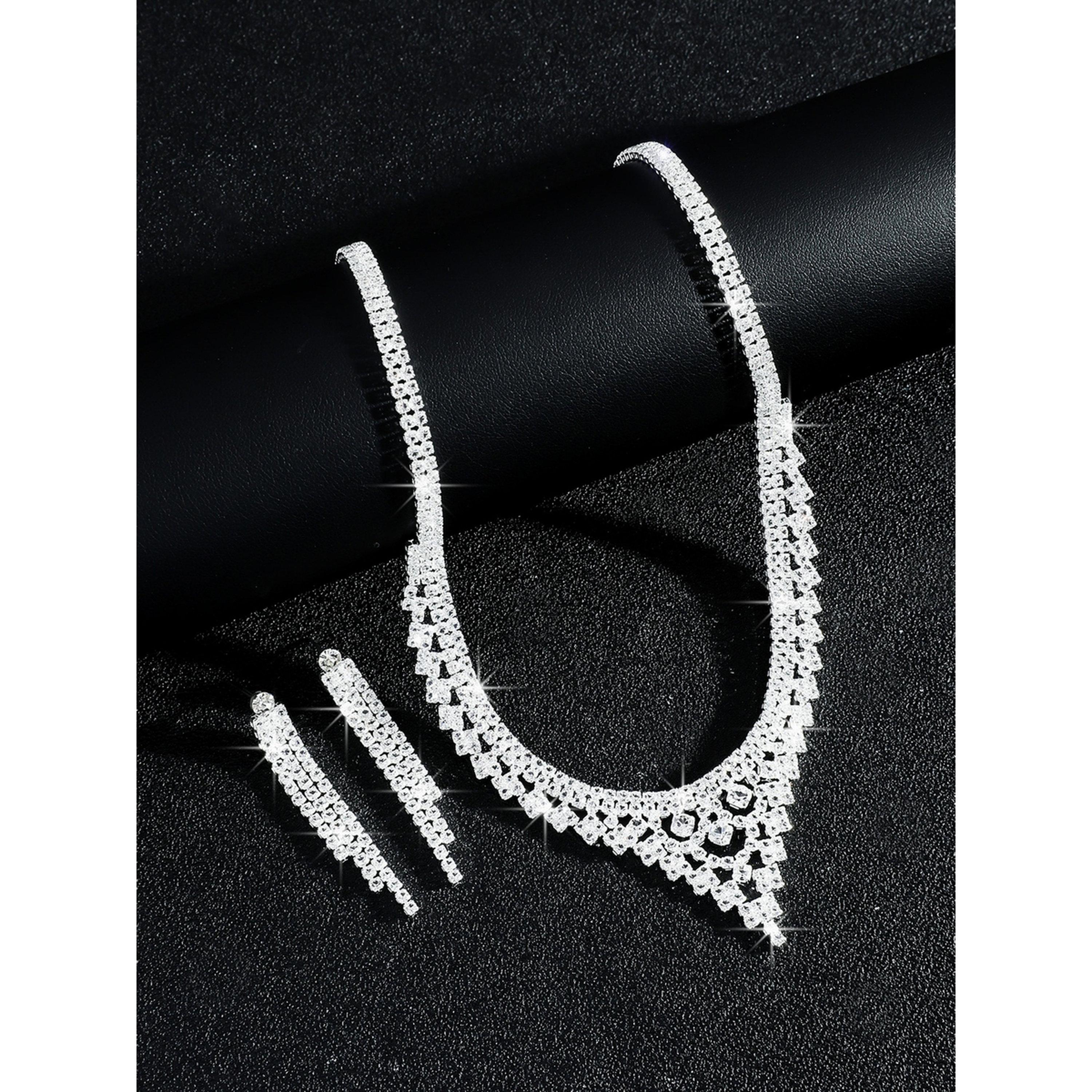 طقم مجوهرات قطعتين عقد وأقراط مزين-women-watchesandjewellery-jewellery-jewellerysets-image-6