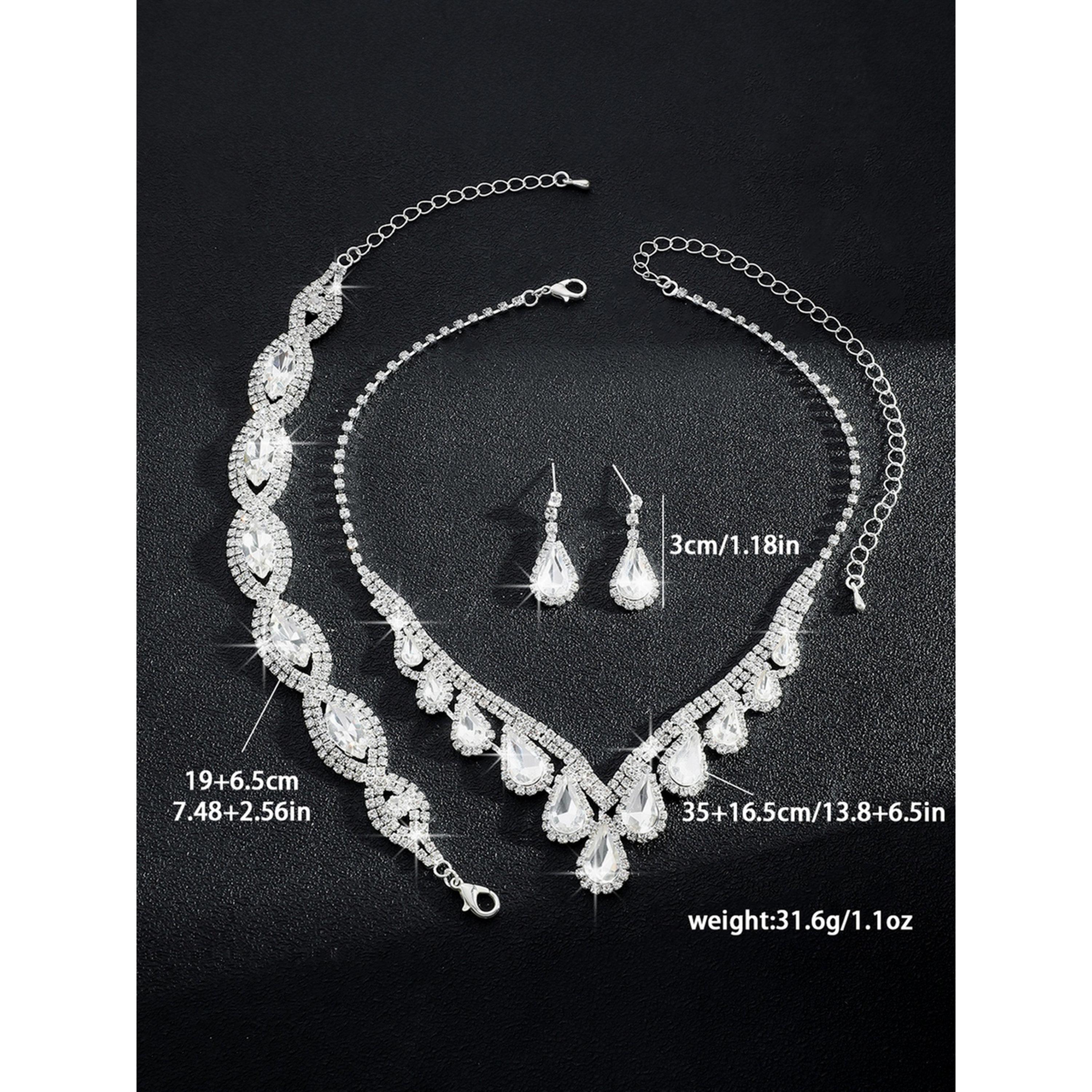 طقم مجوهرات 3 قطع عقد وسوار وأقراط منمقة-women-watchesandjewellery-jewellery-jewellerysets-image-3