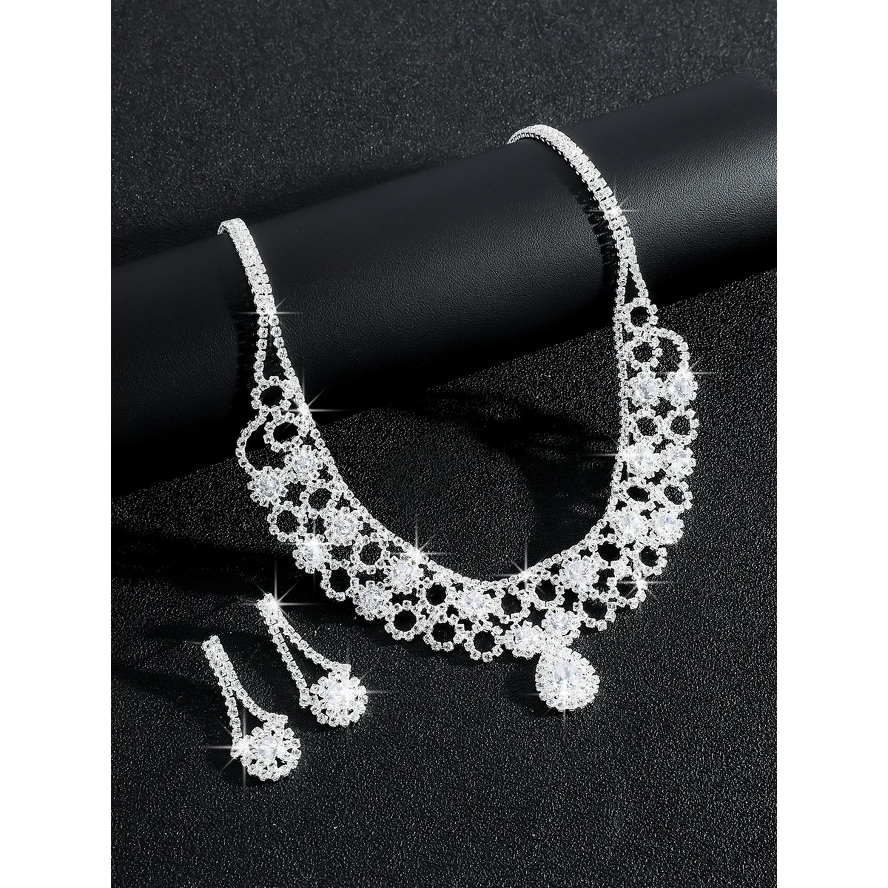 طقم مجوهرات قطعتين عقد وأقراط مزين-women-watchesandjewellery-jewellery-jewellerysets-image-3