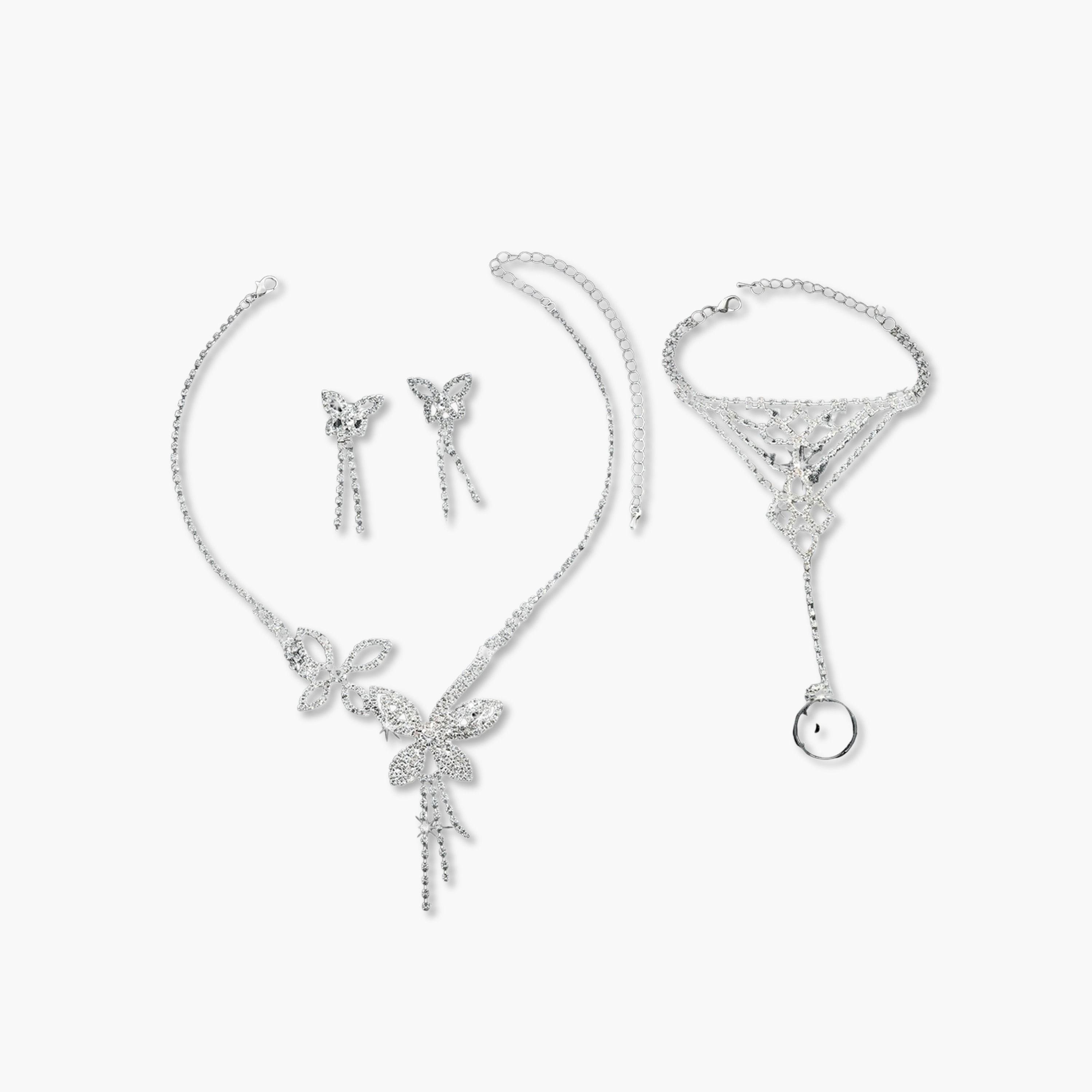 Take Two 3-Piece Embellished Butterfly Necklace, Bracelet And Earrings Jewelry Set-women-watchesandjewellery-jewellery-jewellerysets-image-1