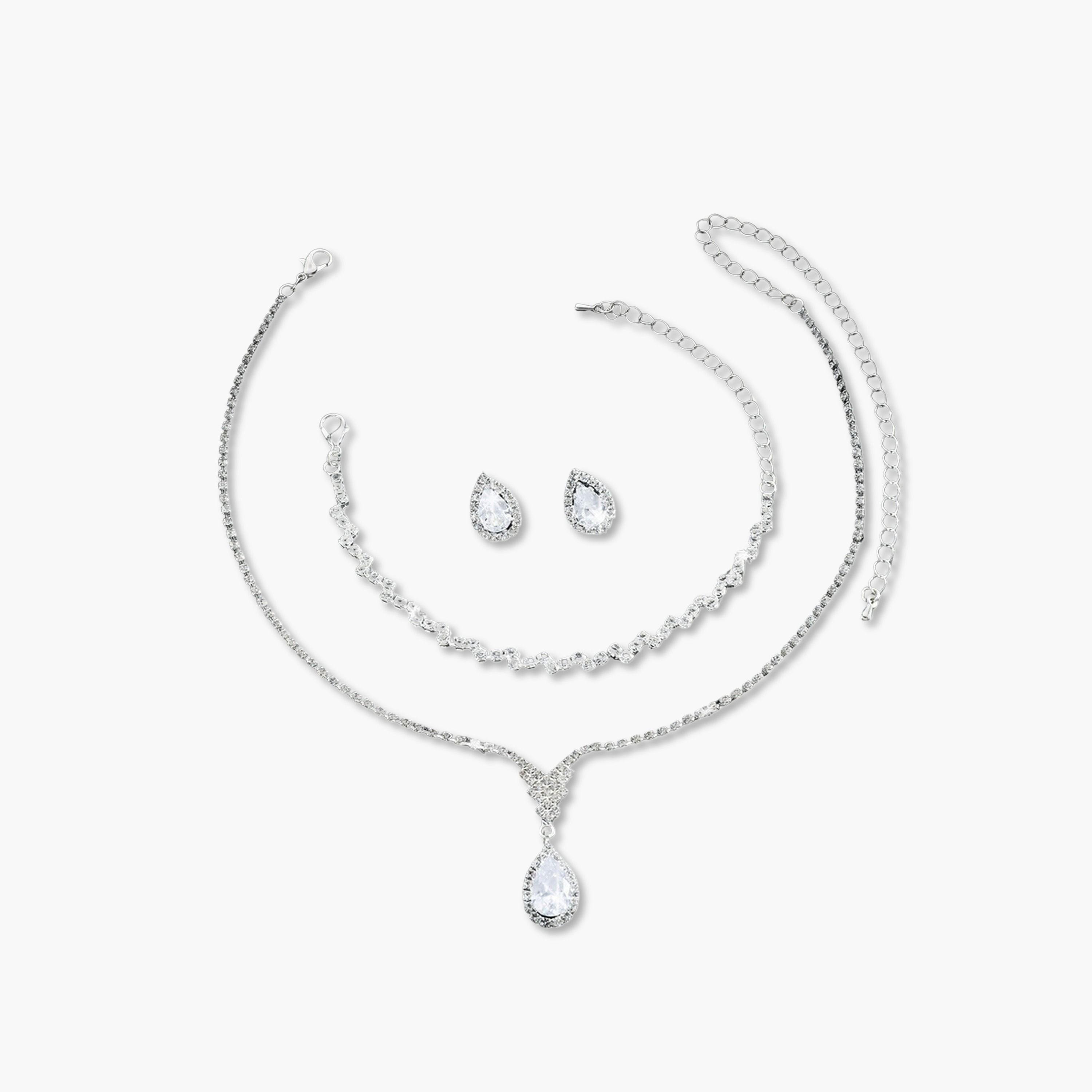 Take Two 3-Piece Embellished Necklace, Bracelet And Earrings Jewelry Set-women-watchesandjewellery-jewellery-jewellerysets-image-1