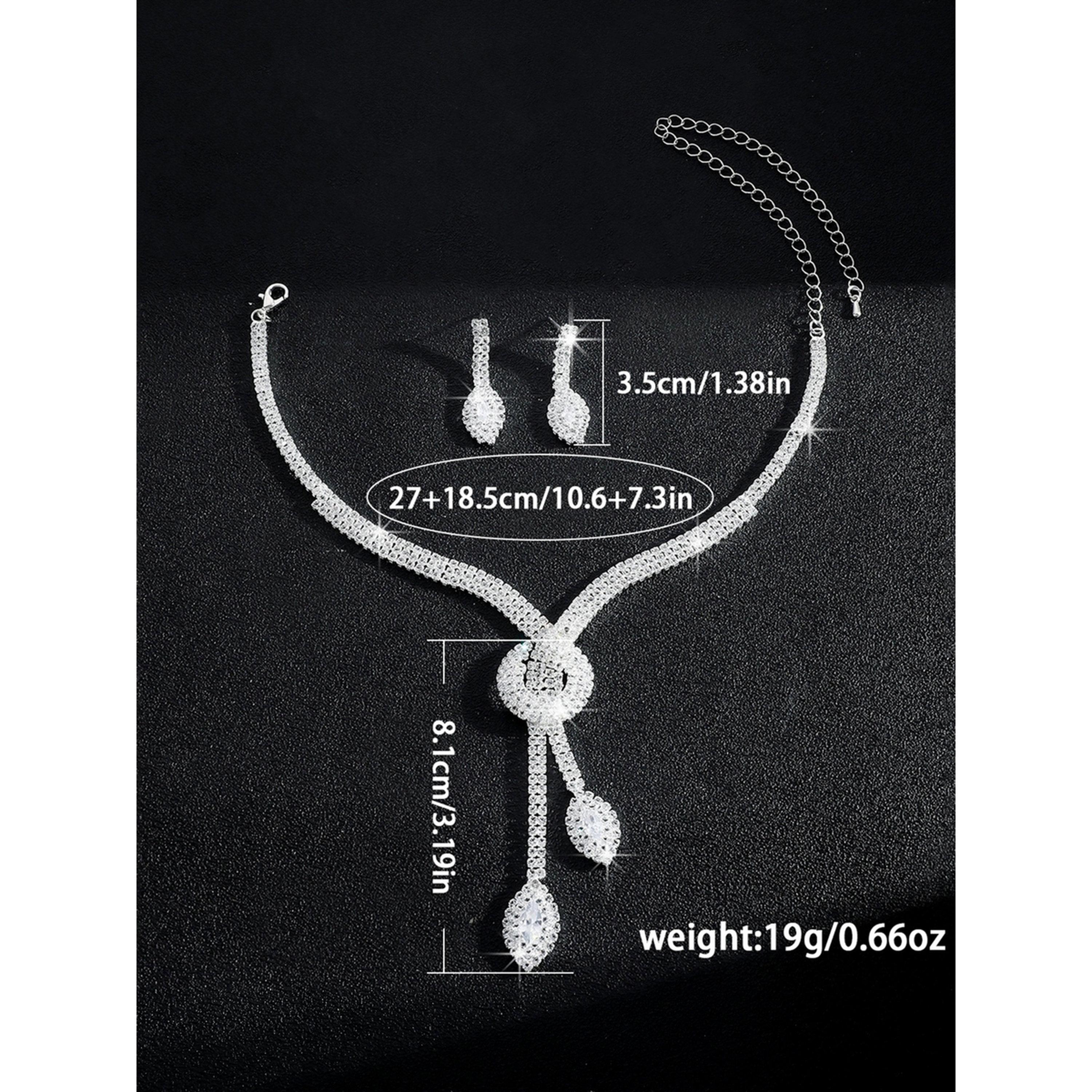 طقم مجوهرات قطعتين عقد وأقراط مزين-women-watchesandjewellery-jewellery-jewellerysets-image-3