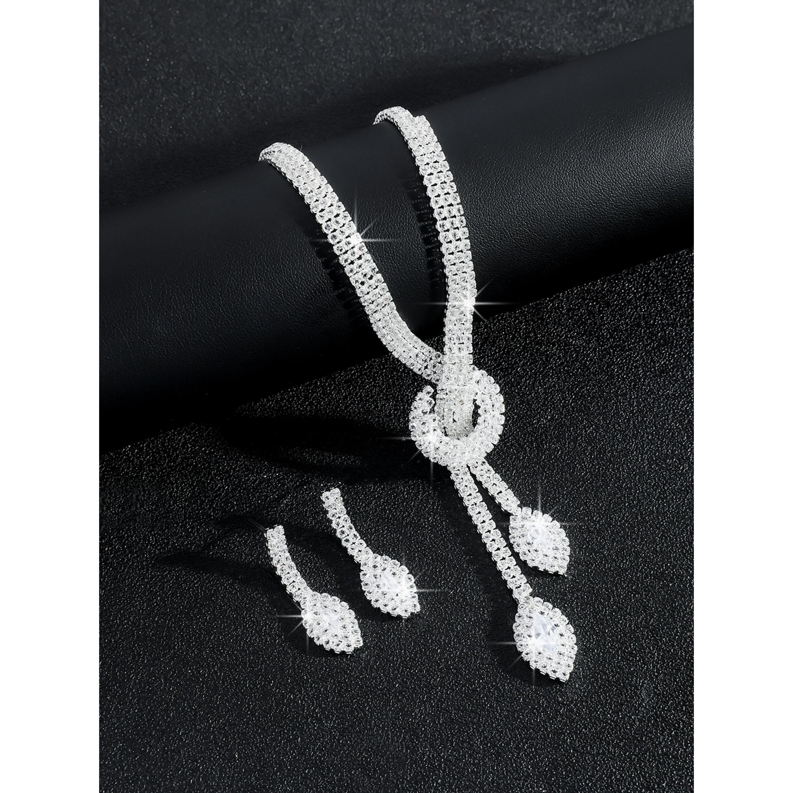 طقم مجوهرات قطعتين عقد وأقراط مزين-women-watchesandjewellery-jewellery-jewellerysets-image-6