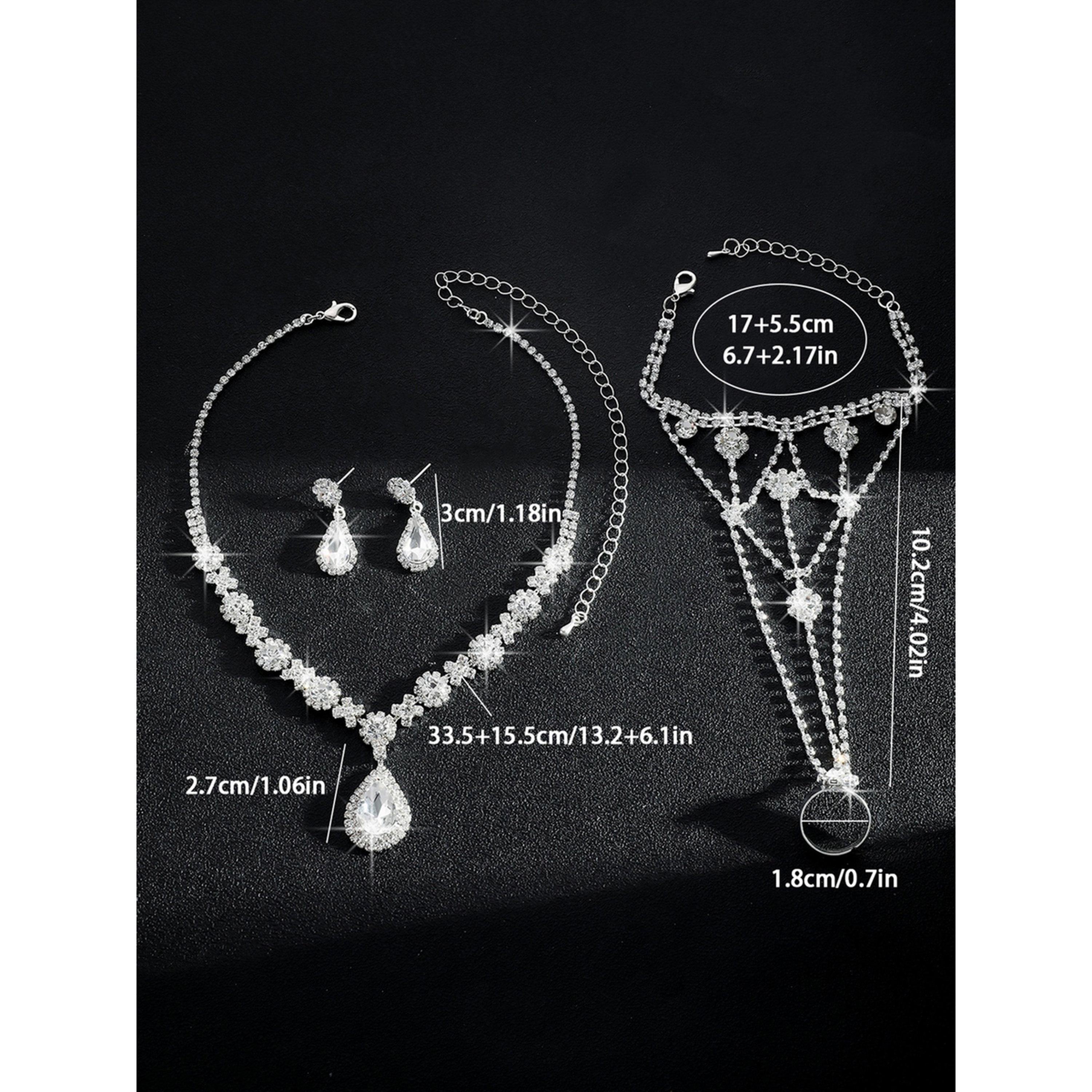 طقم مجوهرات 3 قطع عقد وسوار وأقراط منمقة-women-watchesandjewellery-jewellery-jewellerysets-image-3
