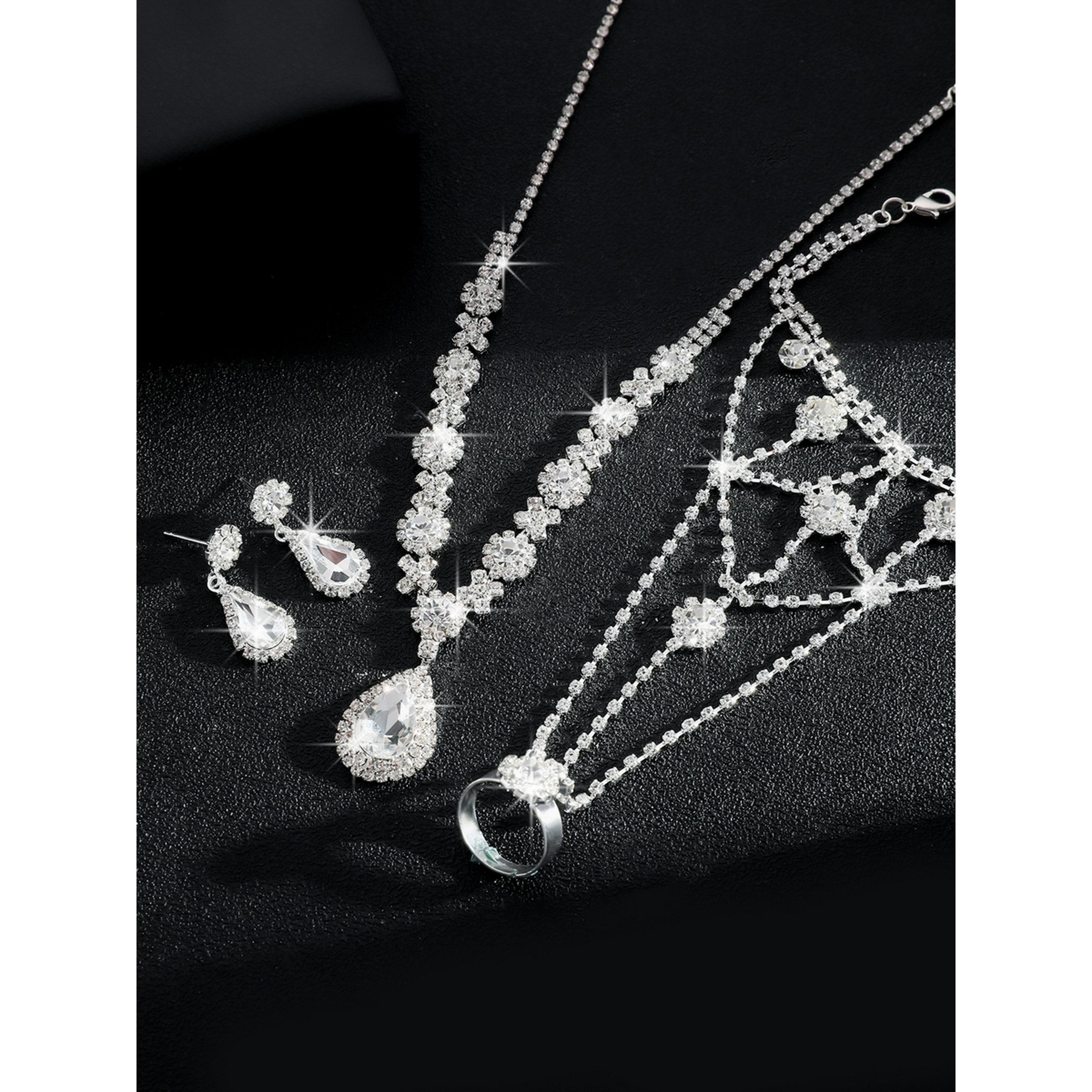 طقم مجوهرات 3 قطع عقد وسوار وأقراط منمقة-women-watchesandjewellery-jewellery-jewellerysets-image-4