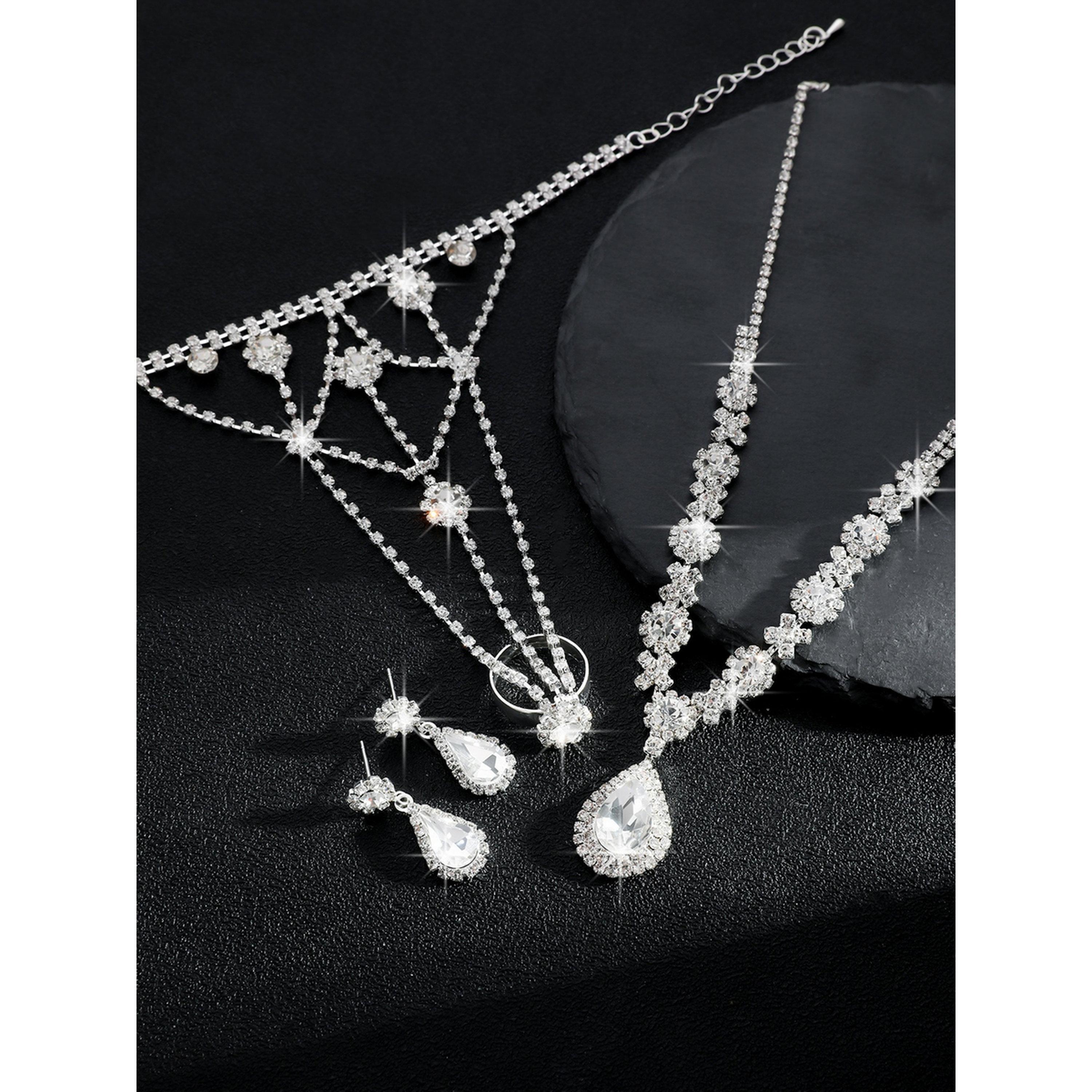 طقم مجوهرات 3 قطع عقد وسوار وأقراط منمقة-women-watchesandjewellery-jewellery-jewellerysets-image-5