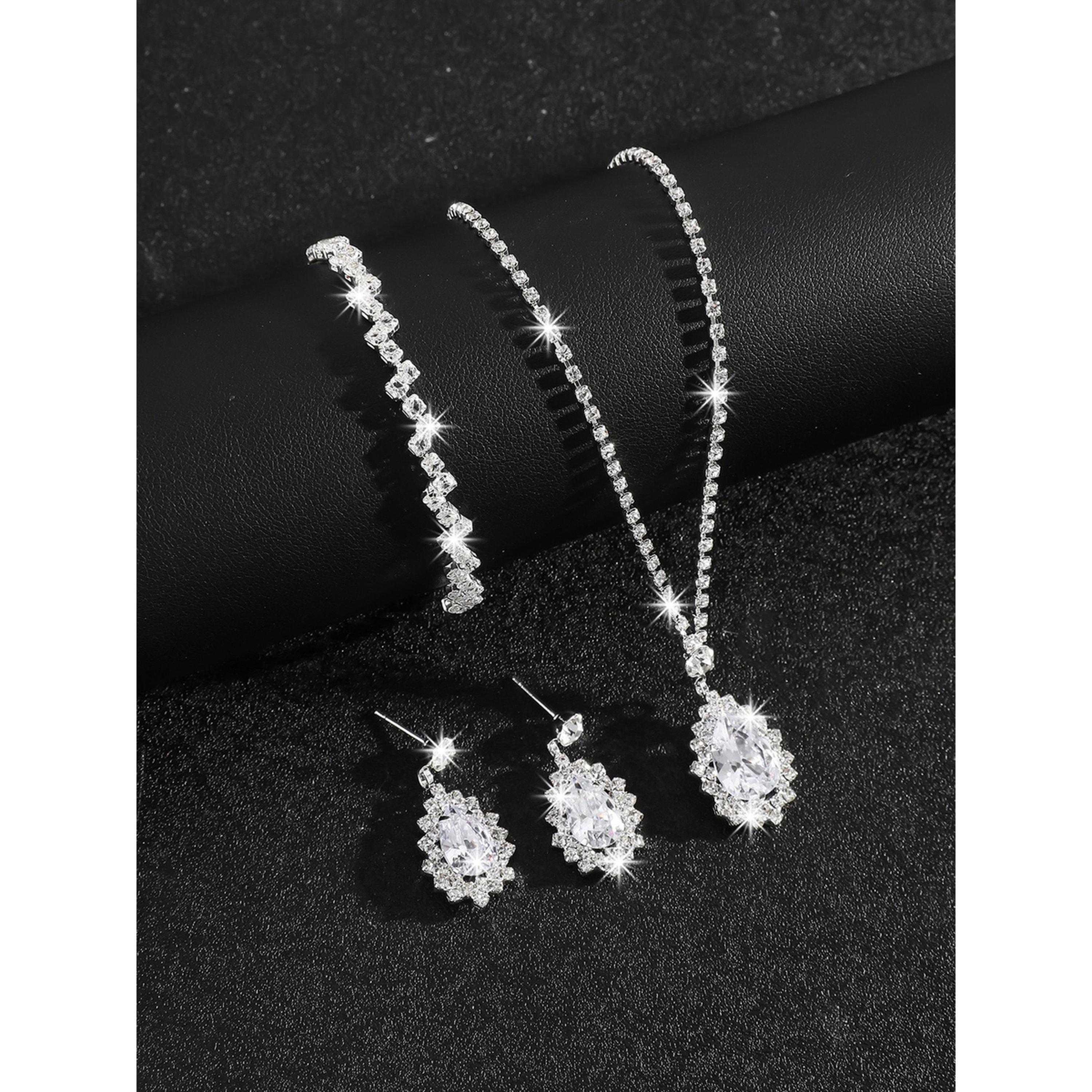 طقم مجوهرات 3 قطع عقد وسوار وأقراط منمقة-women-watchesandjewellery-jewellery-jewellerysets-image-4