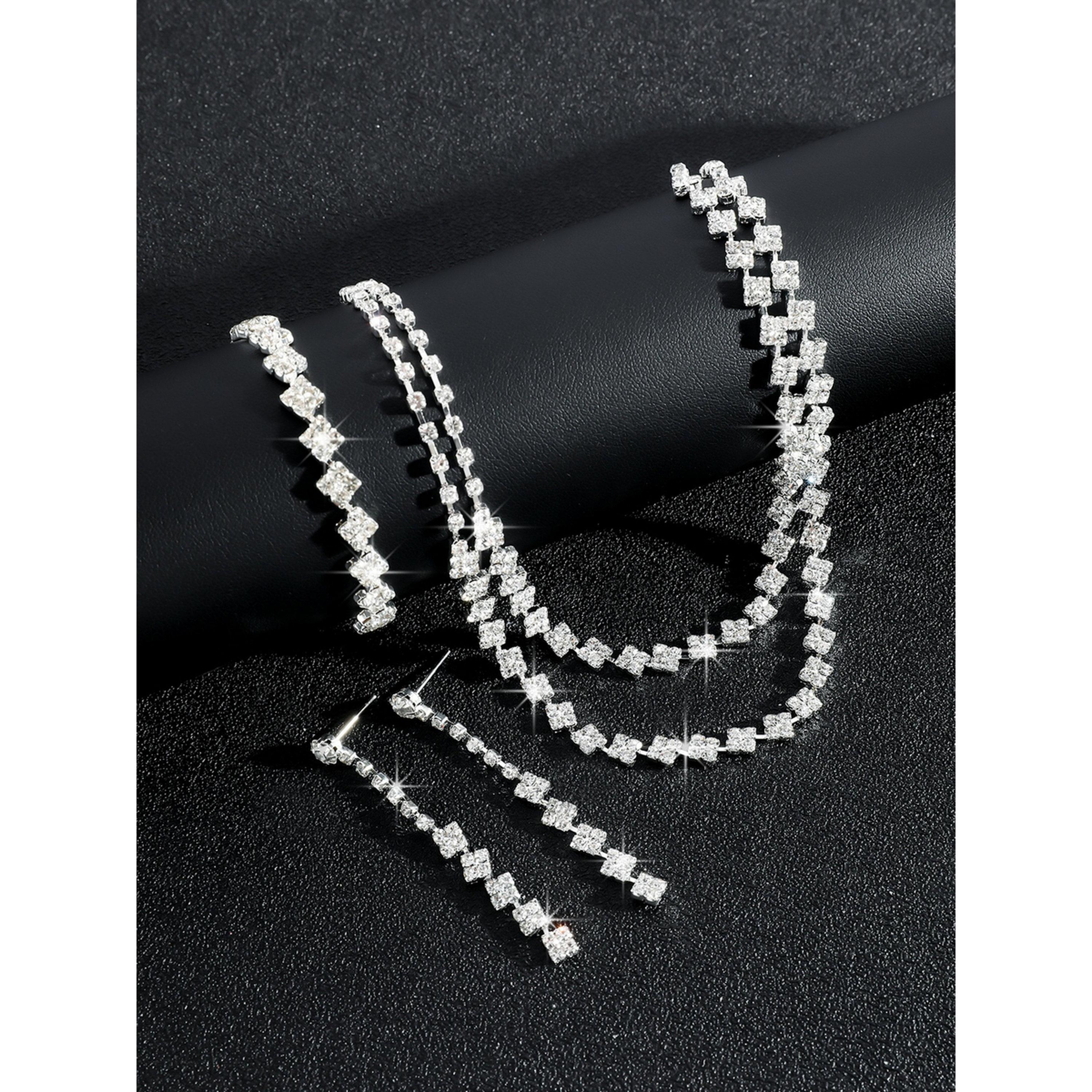 طقم مجوهرات 3 قطع عقد وسوار وأقراط منمقة-women-watchesandjewellery-jewellery-jewellerysets-image-3